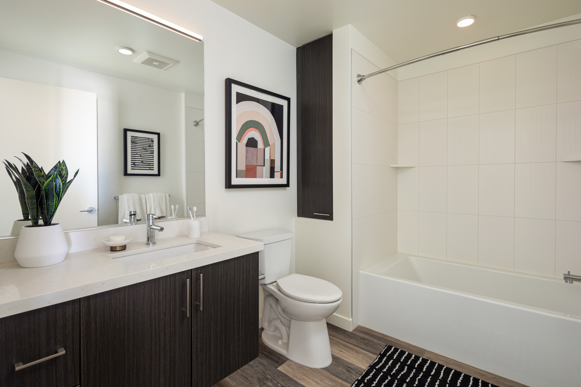 A bathroom at The Merian Apartments in San Diego, California.