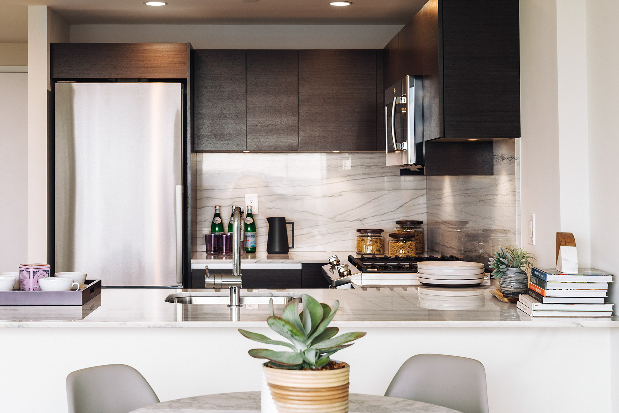 A kitchen at The Olivia in Manhattan, NYC.