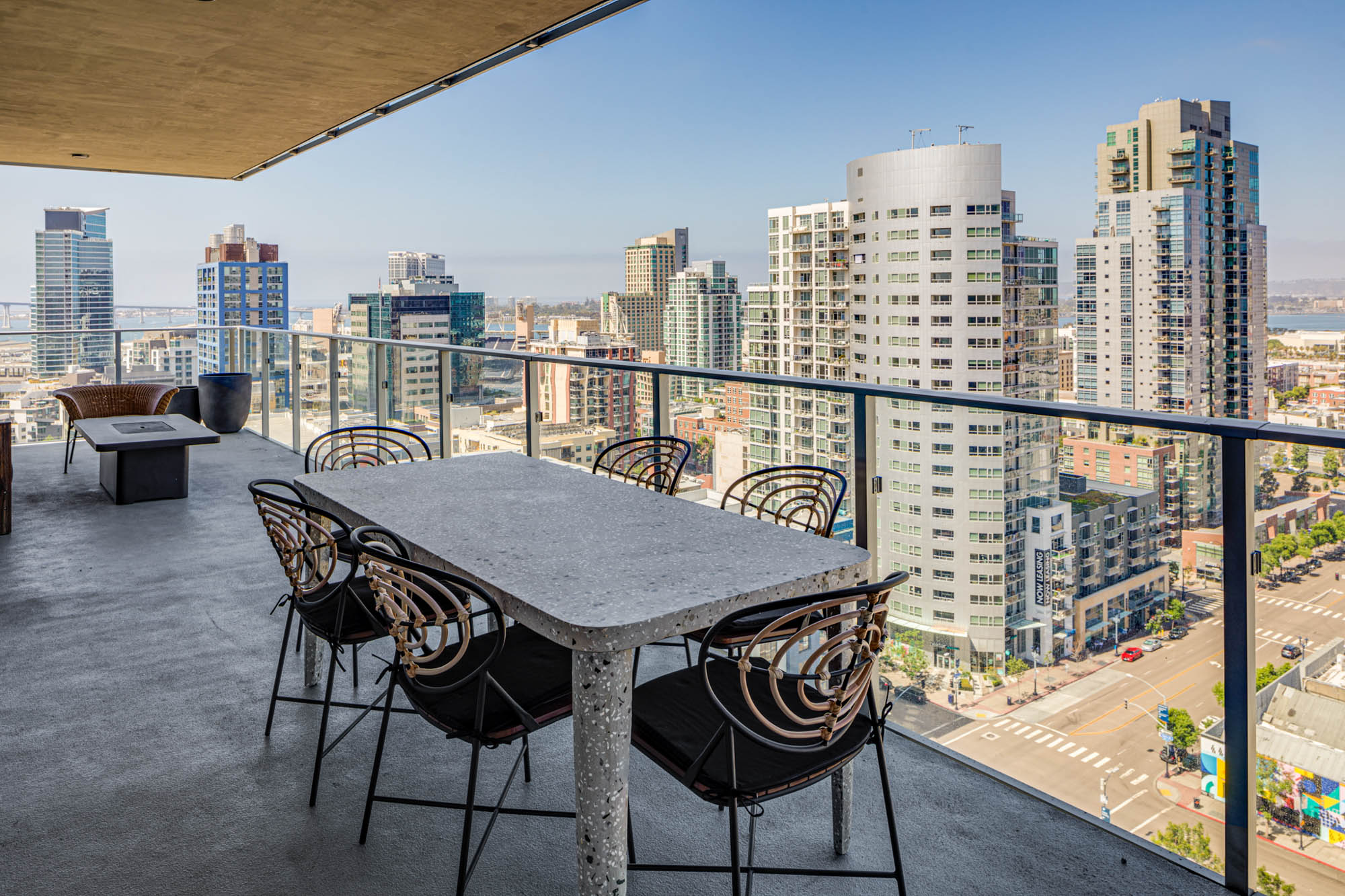 Balcony at The Merian Apartments in San Diego, California.