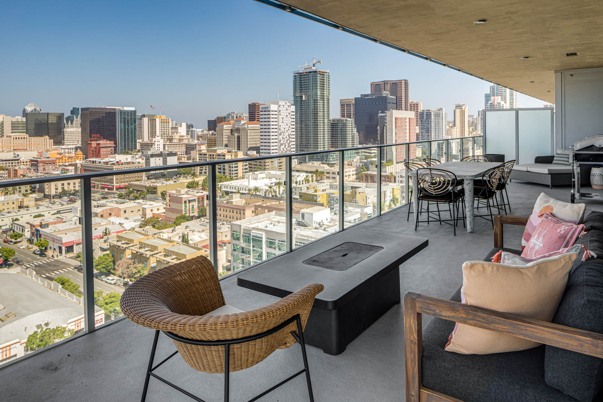 Balcony at The Merian Apartments in San Diego, California.