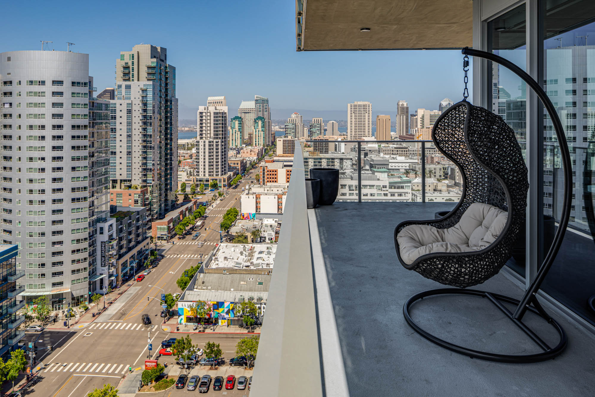 Balcony at The Merian Apartments in San Diego, California.