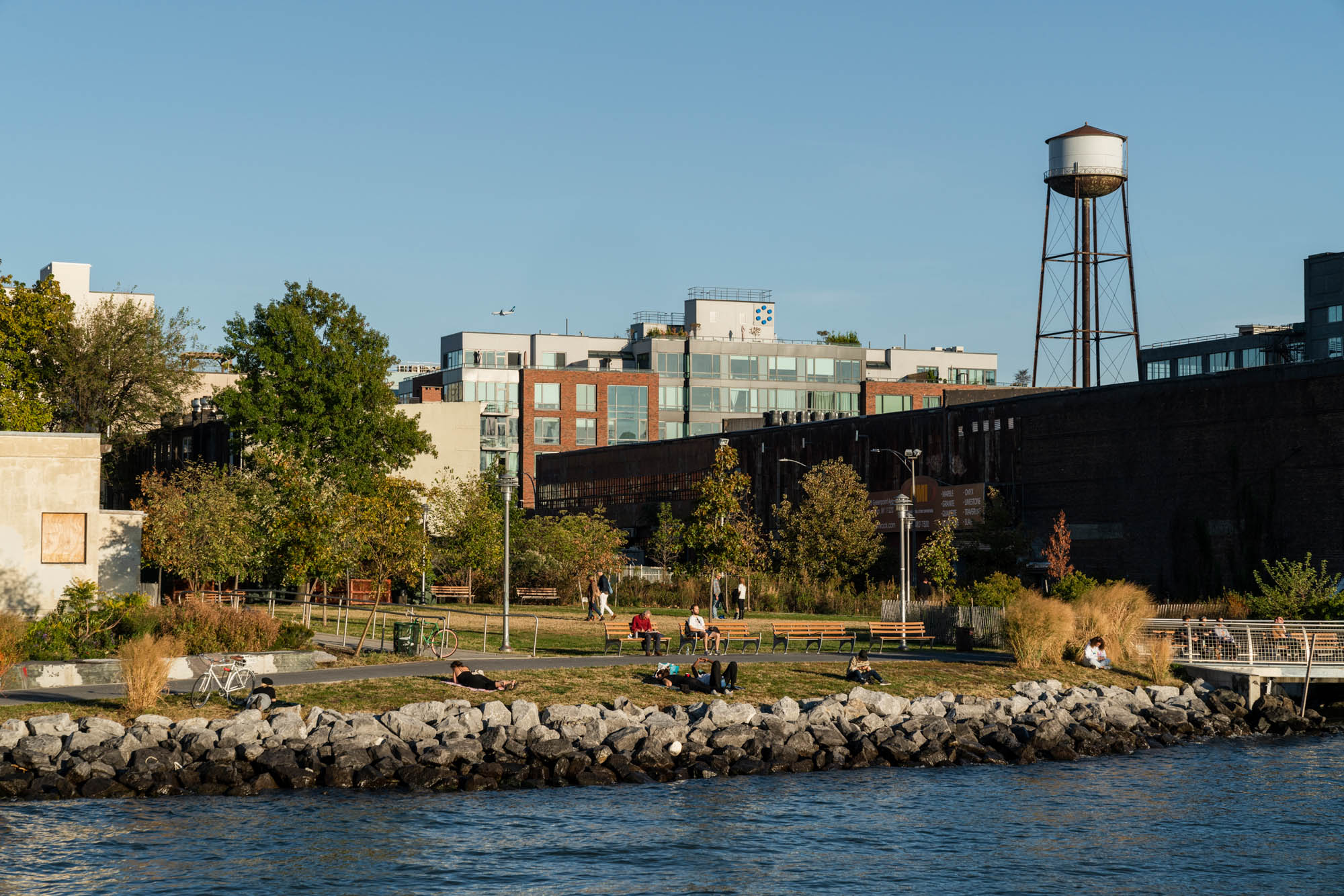 A park in Greenpoint, Brooklyn near Two Blue Slip apartments.