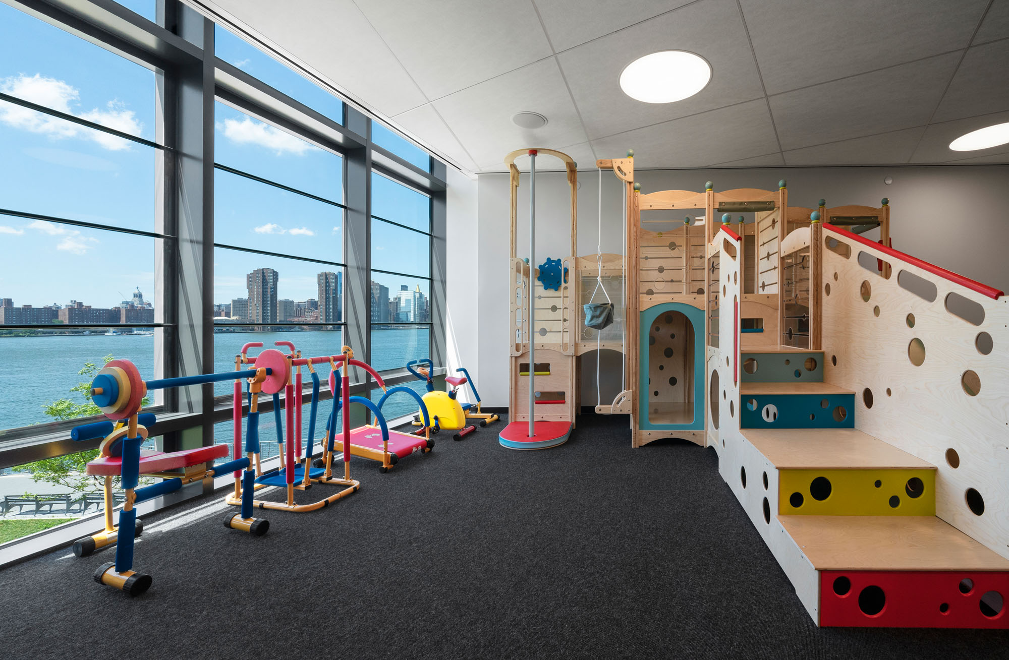 The children's playroom at Two Blue Slip apartments in Greenpoint, Brooklyn, New York.