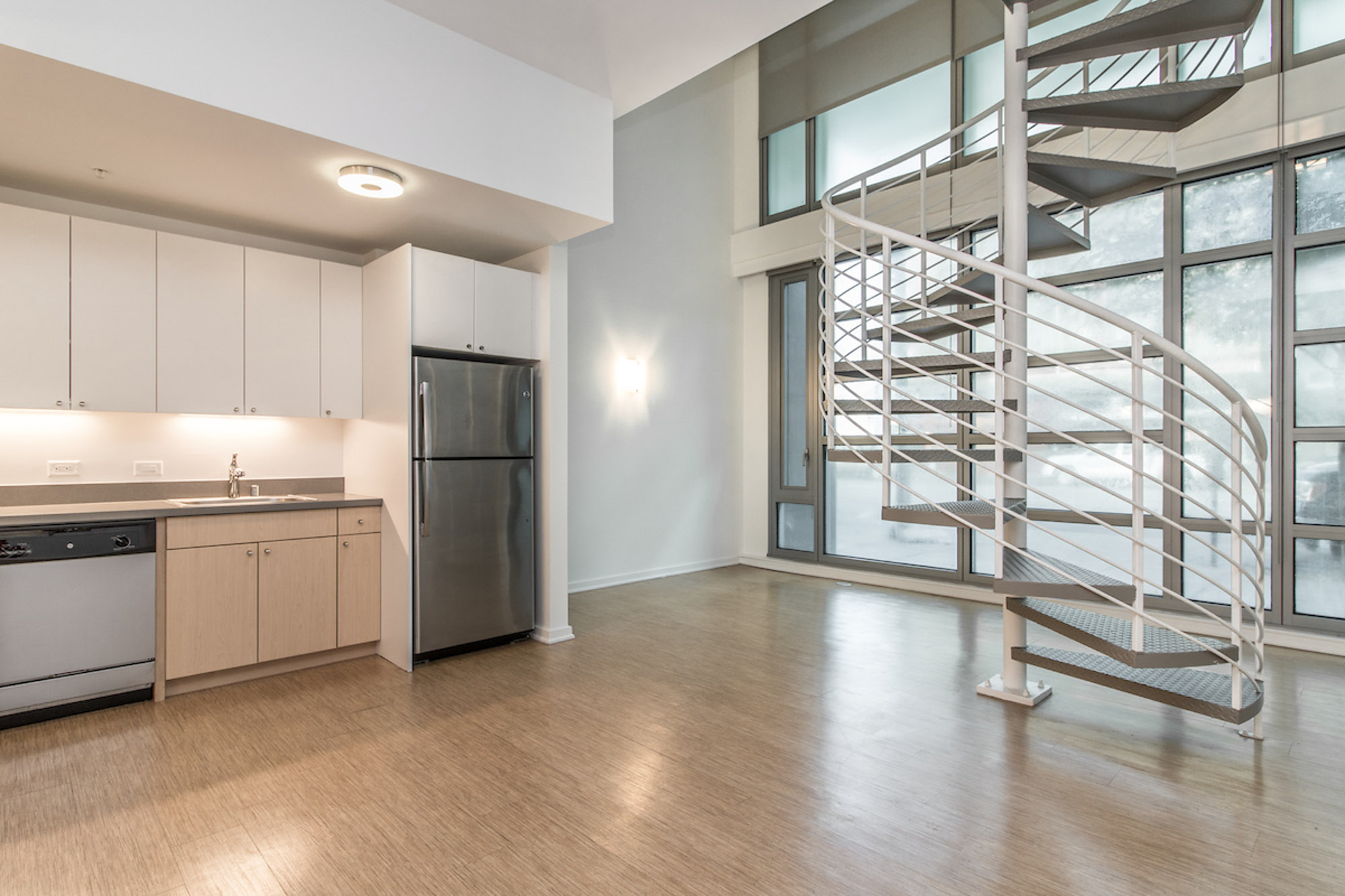 The living area at Mosso apartments in San Francisco, CA.