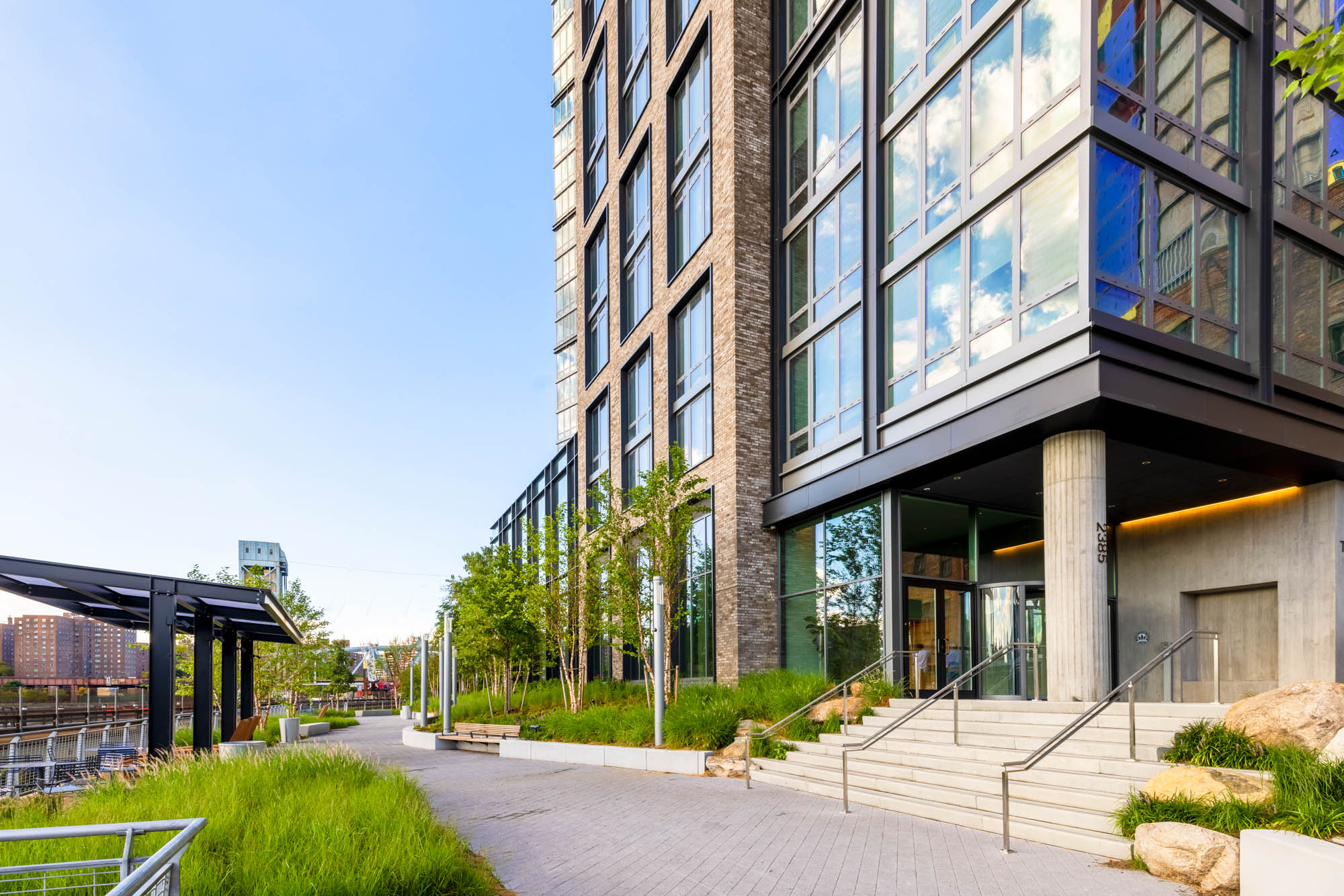 The entrance to Third at Bankside in the Bronx, NY.