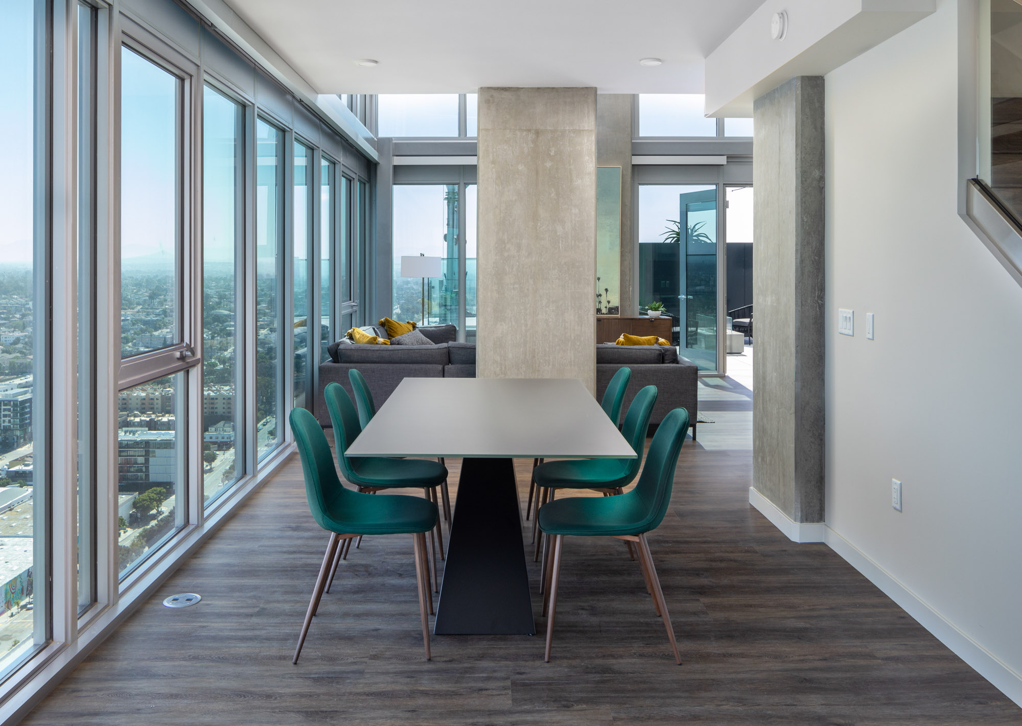 Living space at The Merian Apartments in San Diego, California.