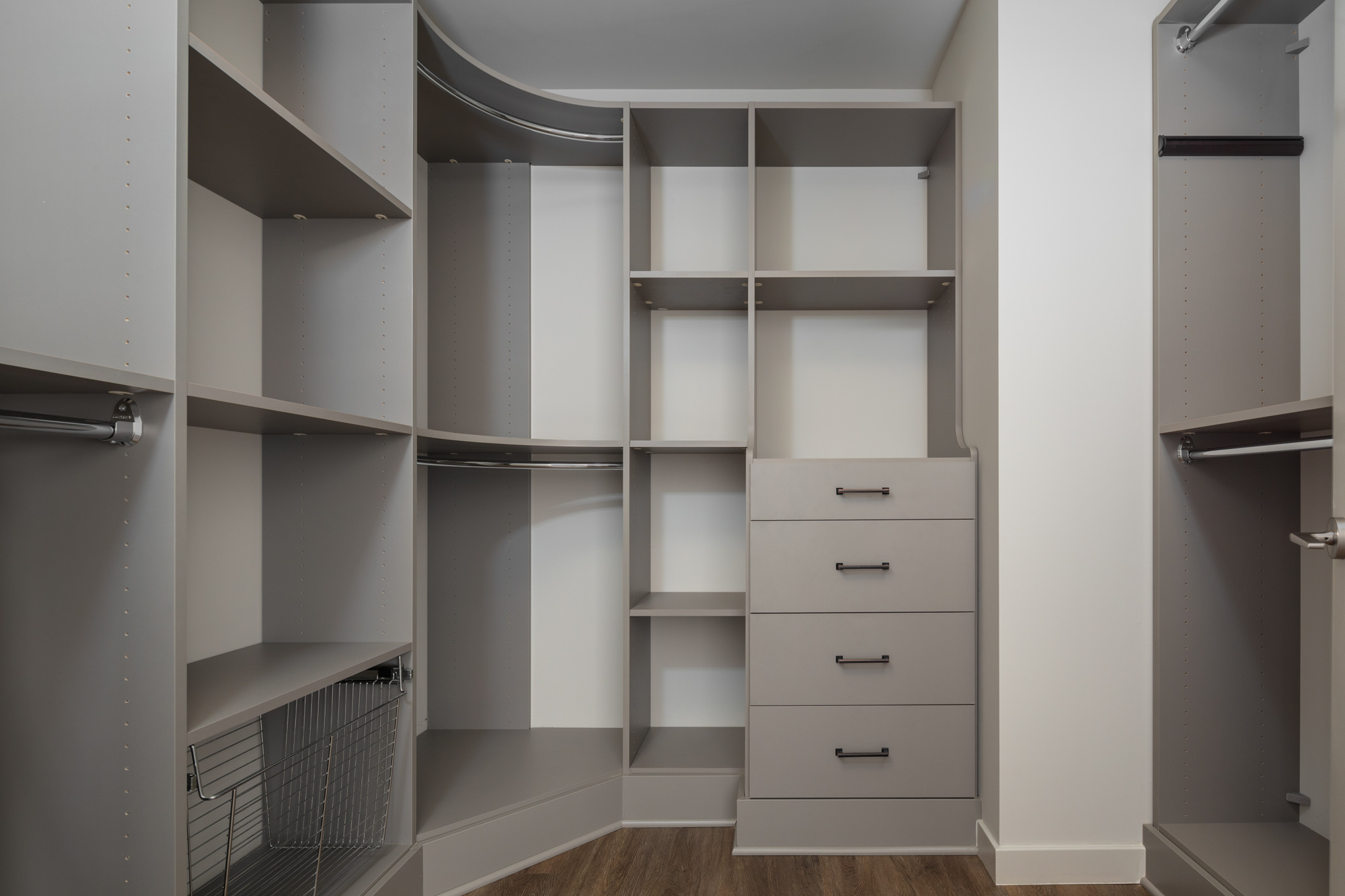 A closet at The Merian Apartments in San Diego, California.