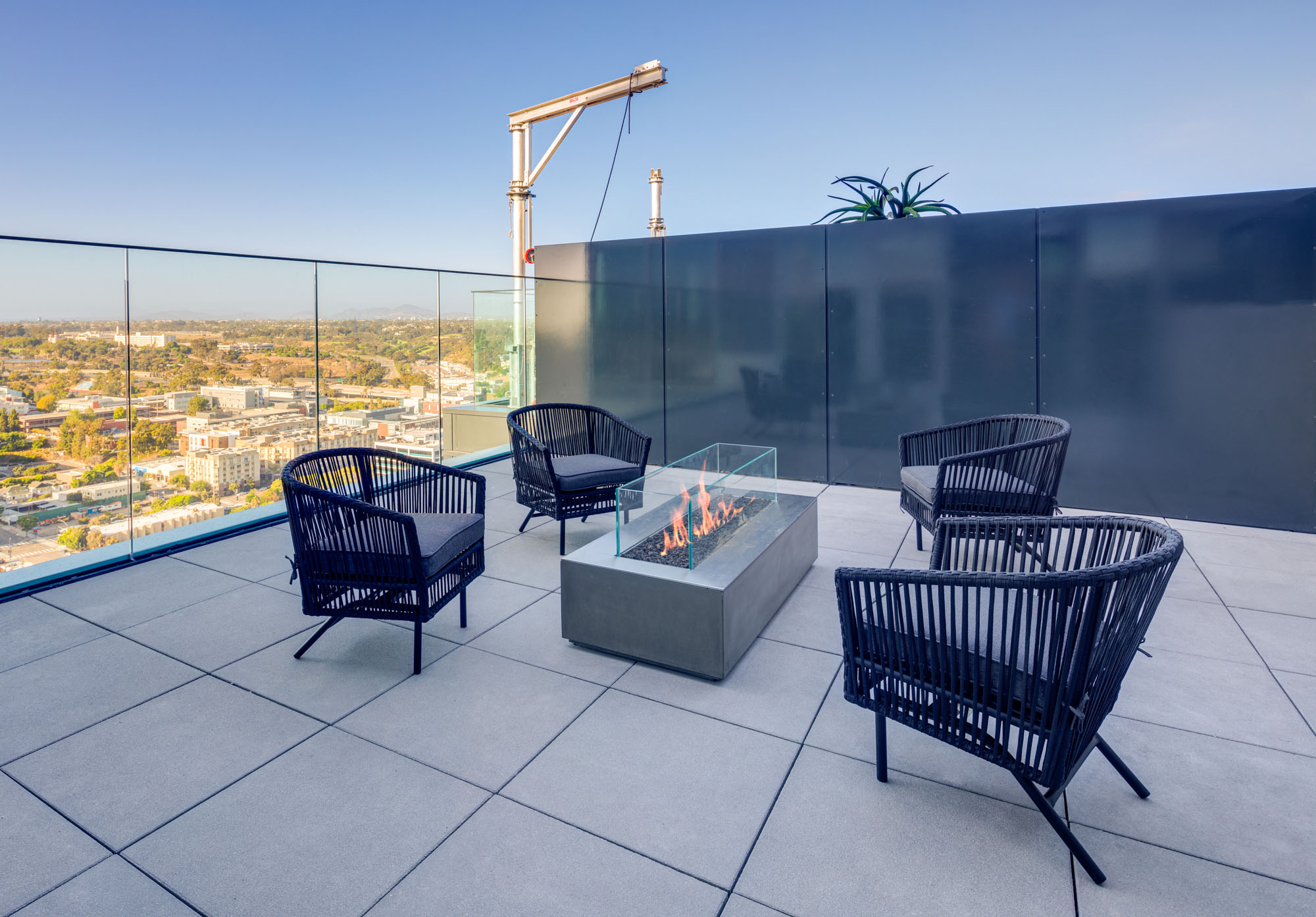 Balcony at The Merian Apartments in San Diego, California.