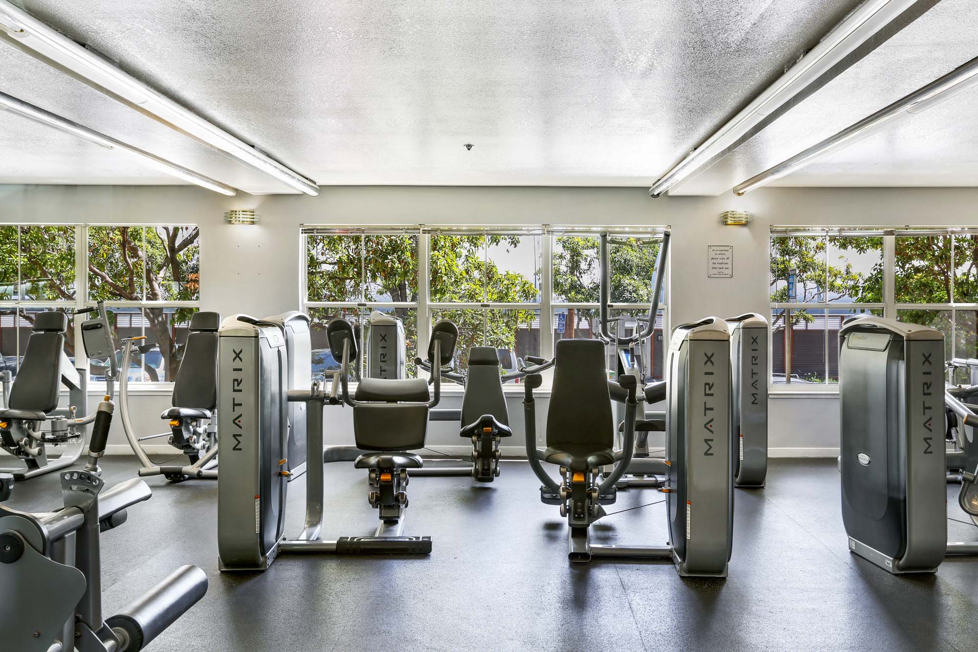 The fitness center in Bayside Village in San Francisco.