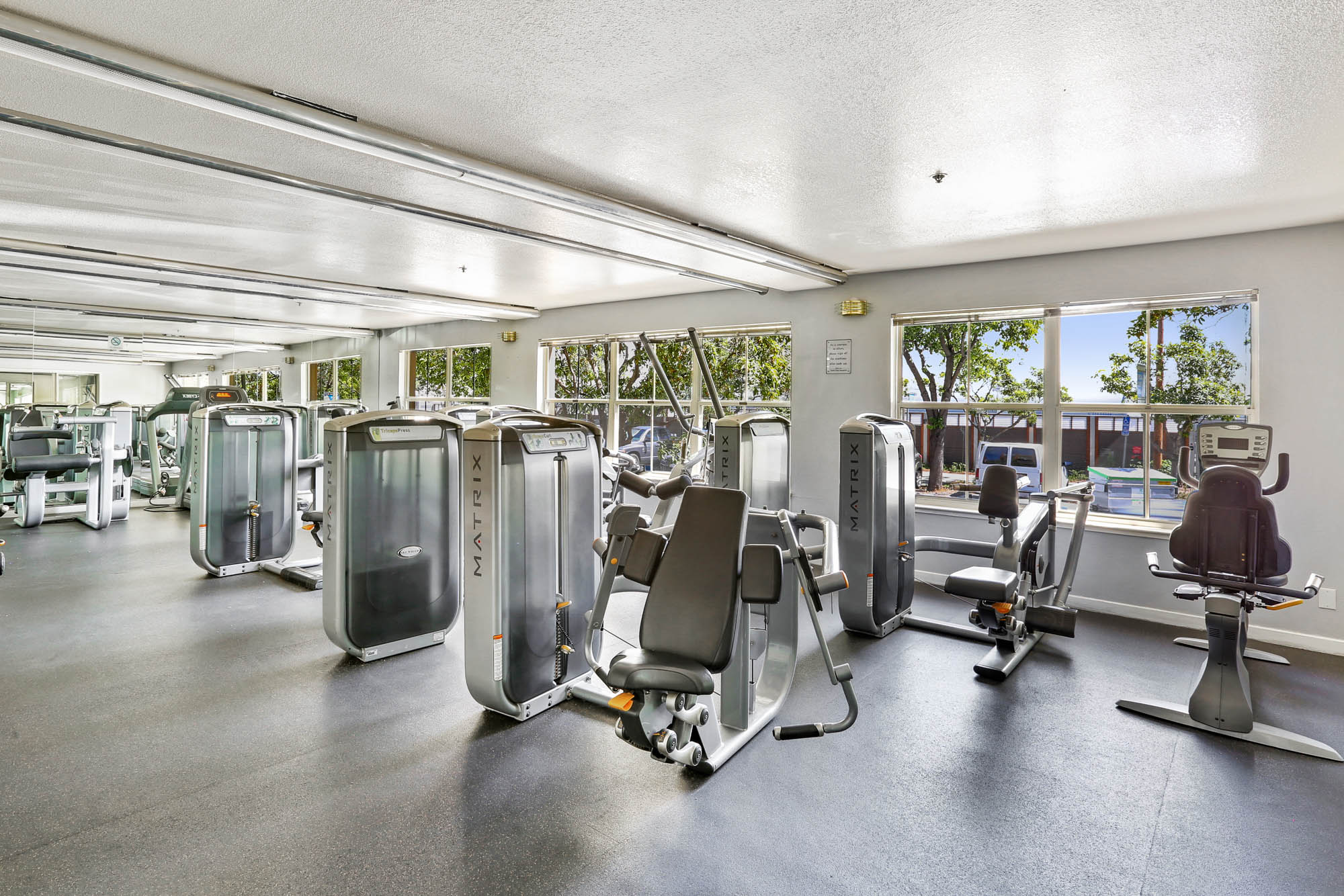 The fitness center in Bayside Village in San Francisco.