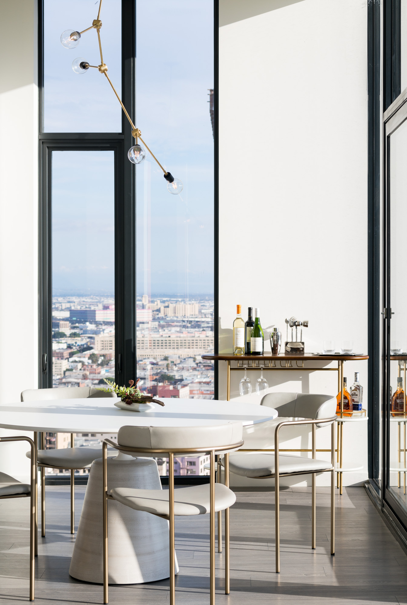 The living area in an Atelier apartment in downtown Los Angeles.