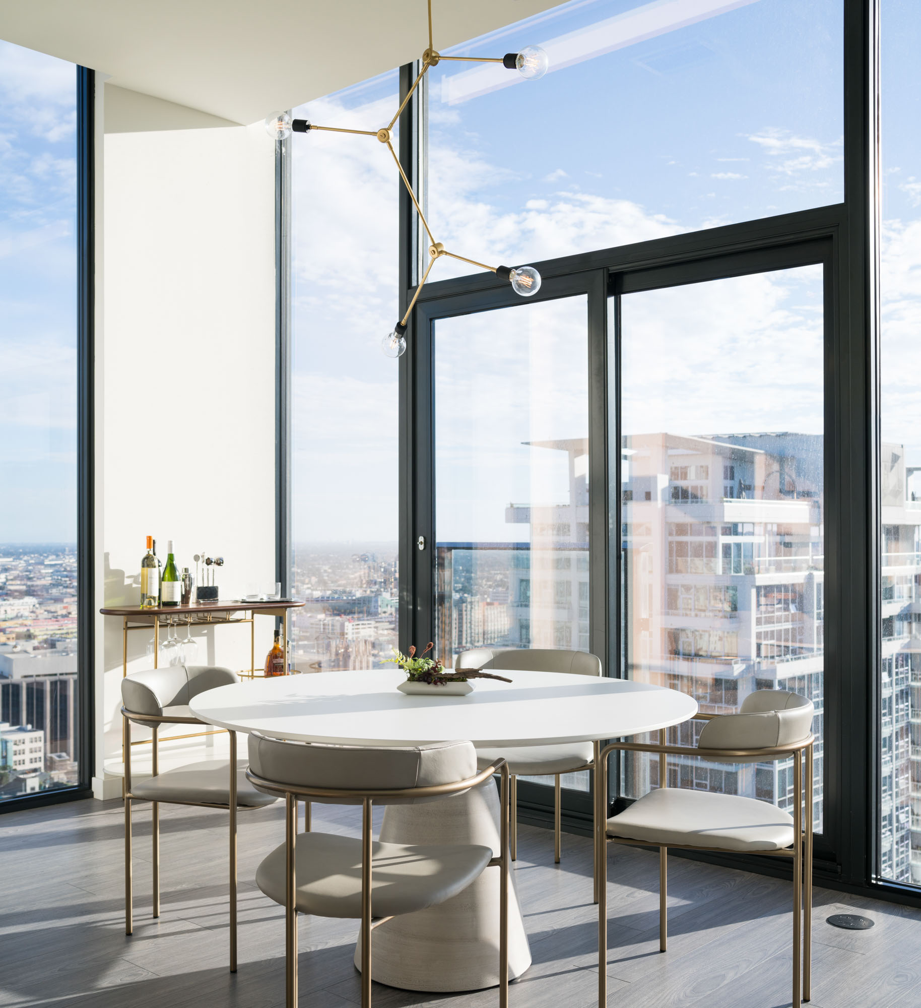 The living area in an Atelier apartment in downtown Los Angeles.