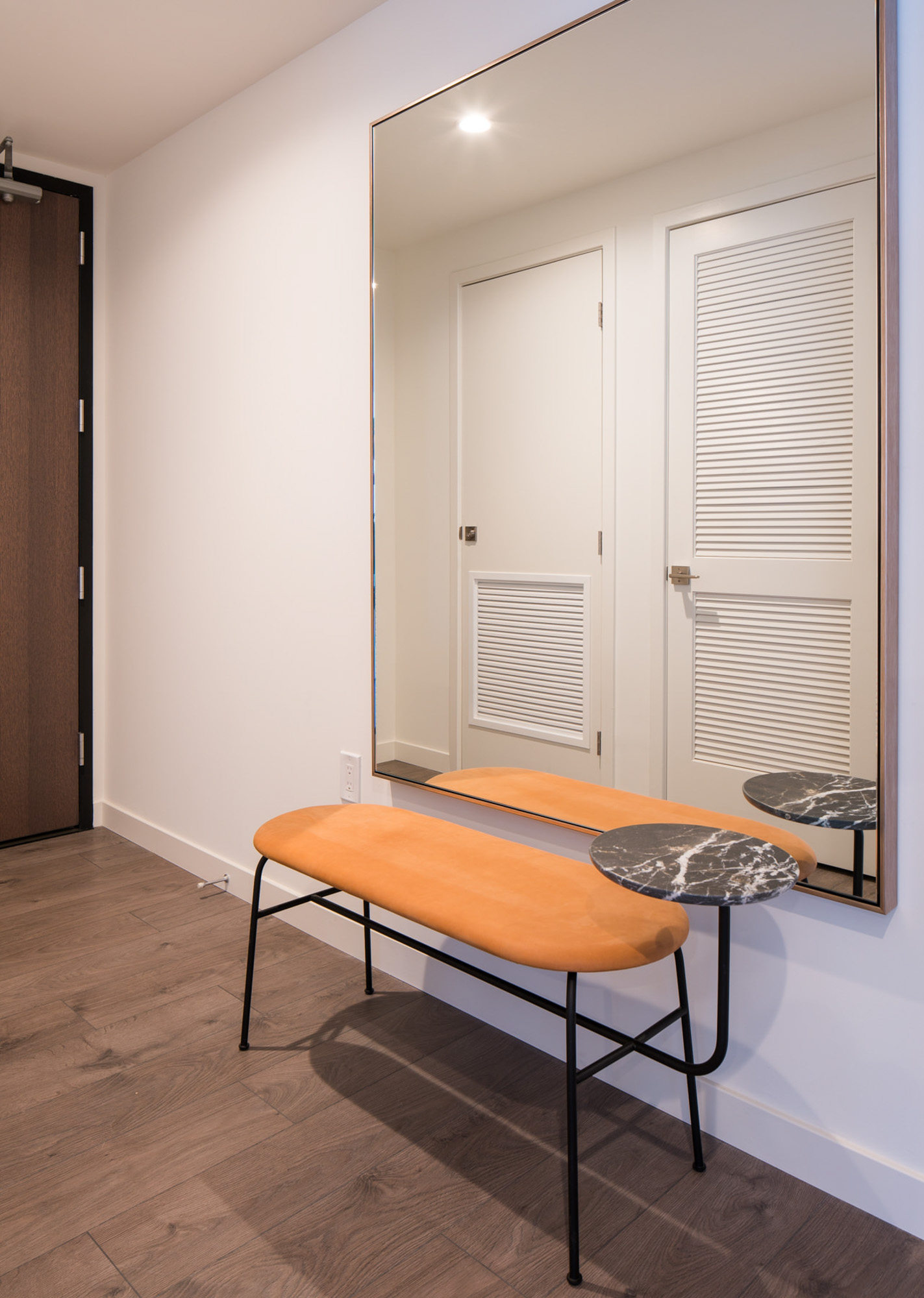 The living area in an Atelier apartment in downtown Los Angeles.