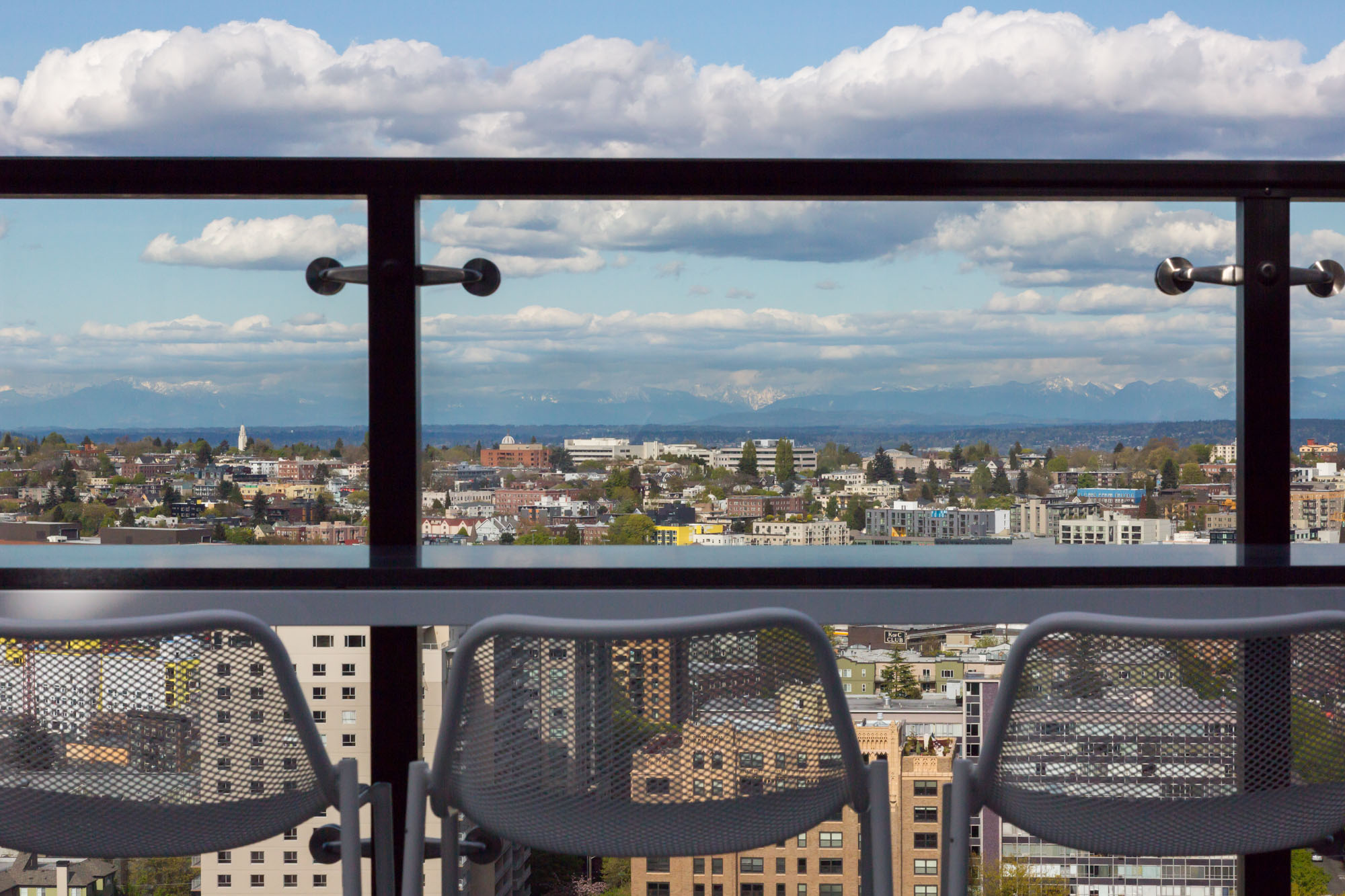 The views from Cielo, a luxury apartment building in downtown Seattle.