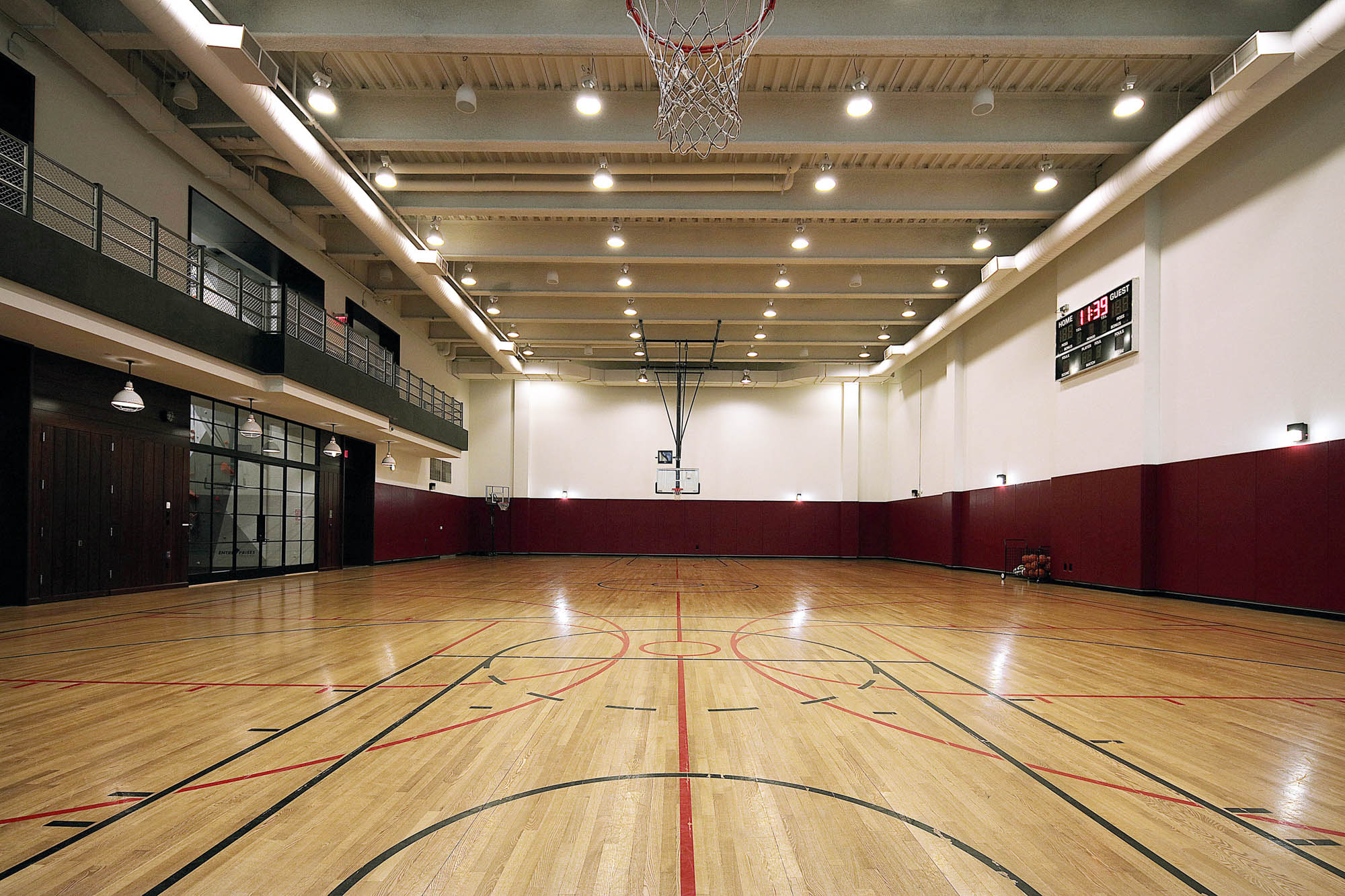 The basketball court in The Eugene apartment in Manhattan, New York.