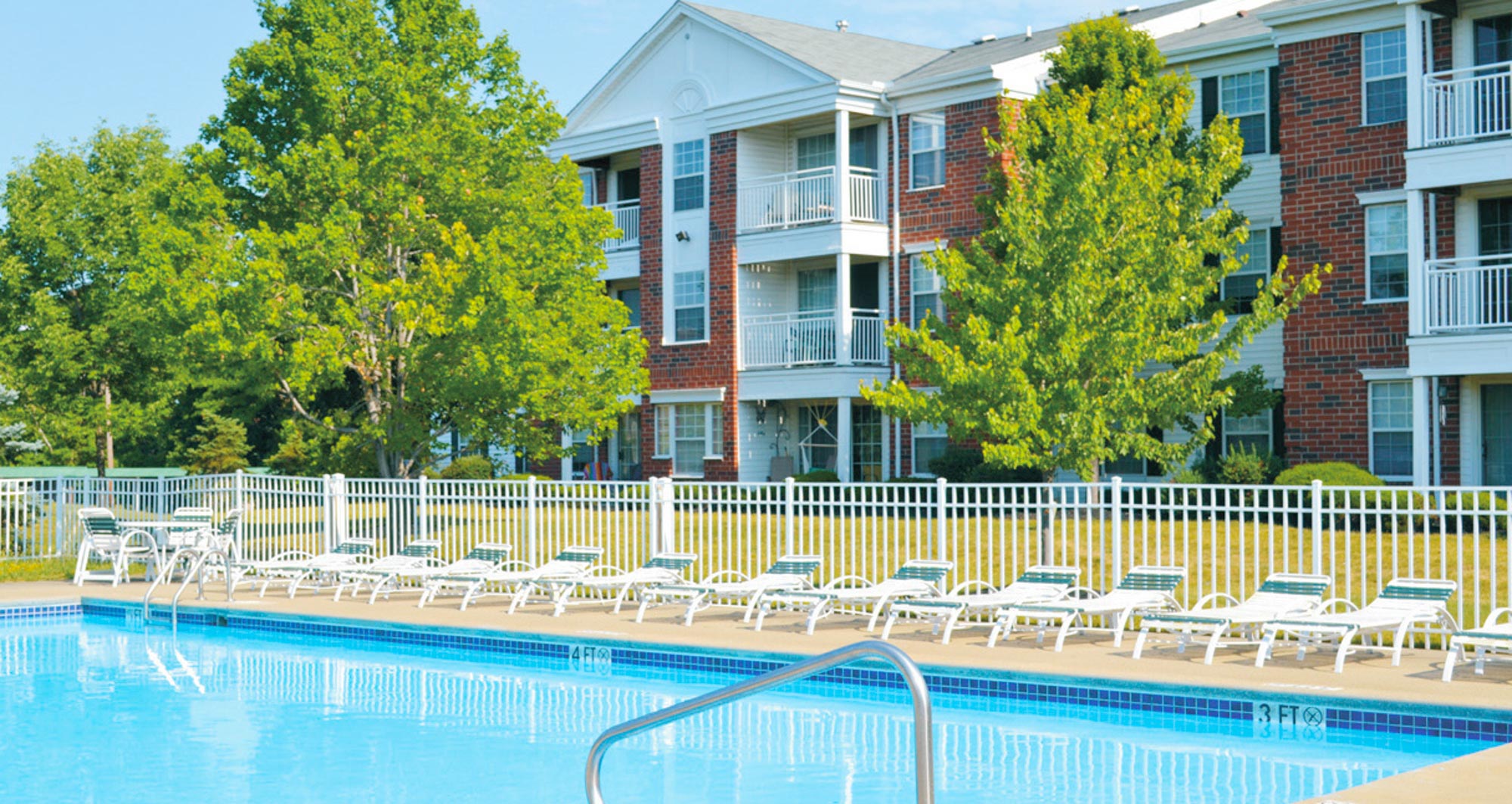 The pool at Cherry Tree Village apartments in Strongsville, Ohio