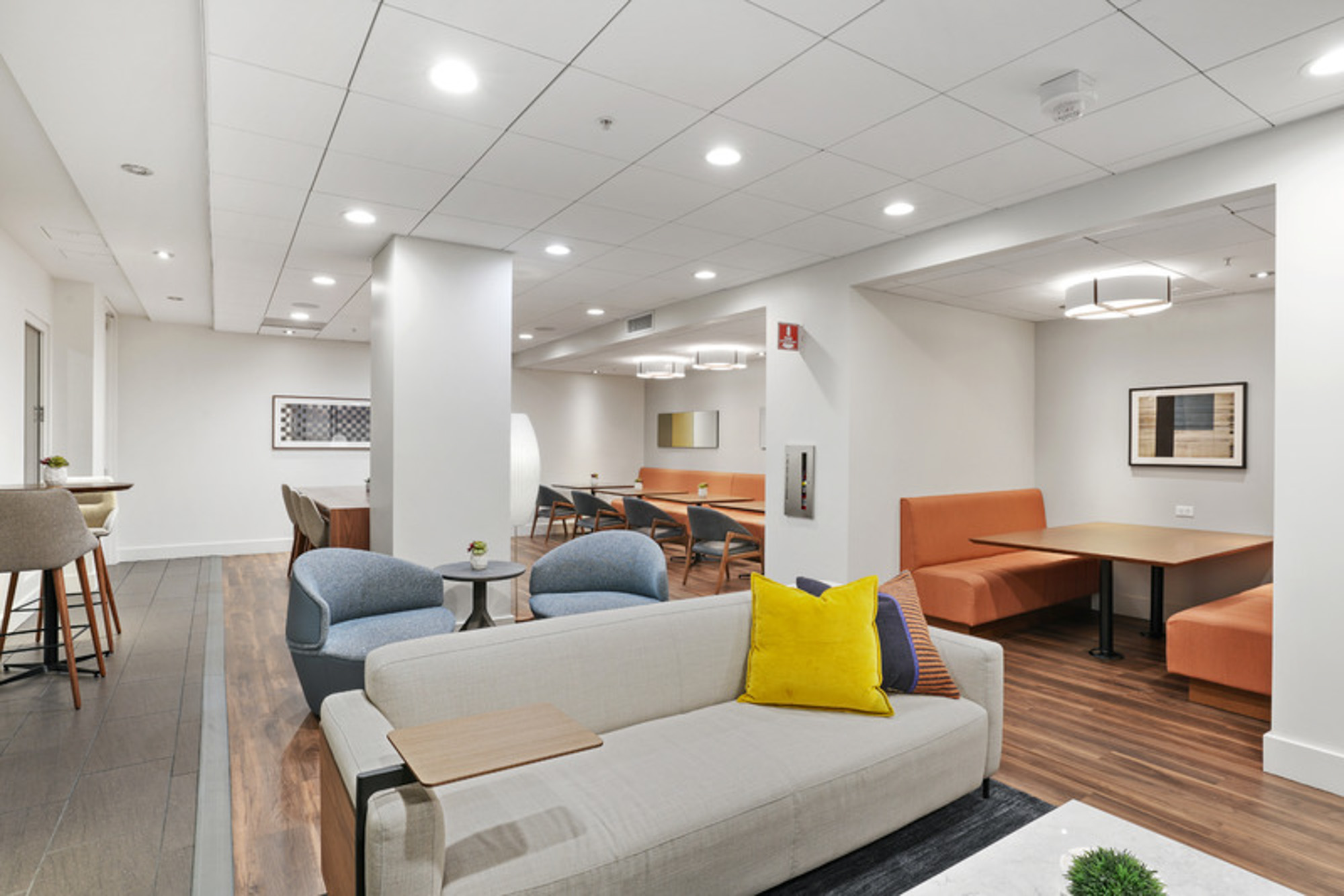 The community lounge at Mosso apartments in San Francisco, CA.