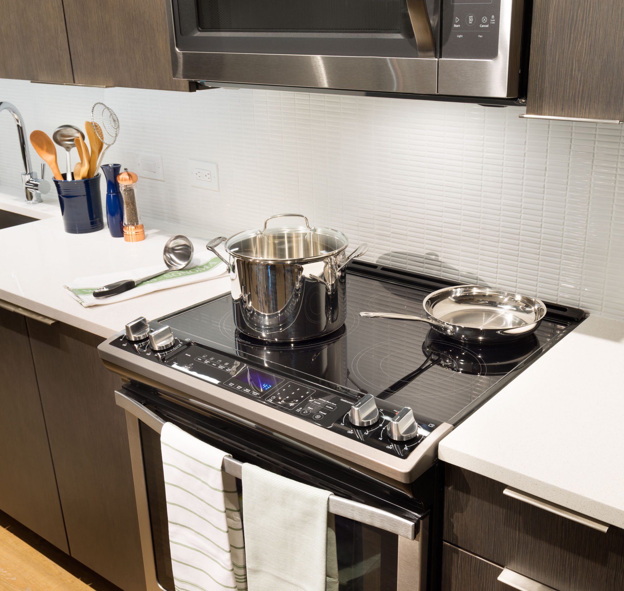 The kitchen in a VYV apartment in Jersey City.