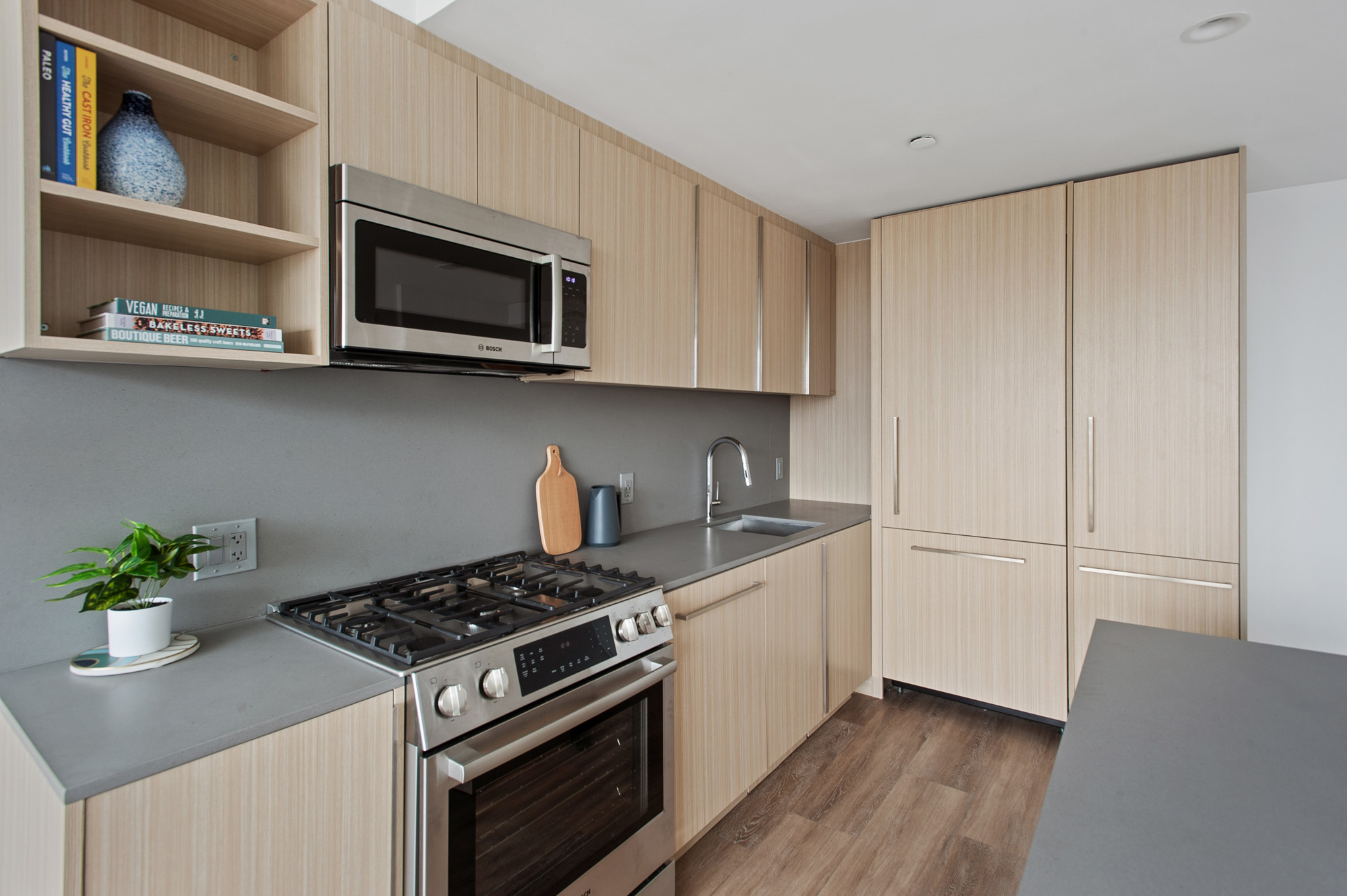 A kitchen at The Olivia in Manhattan, NYC.