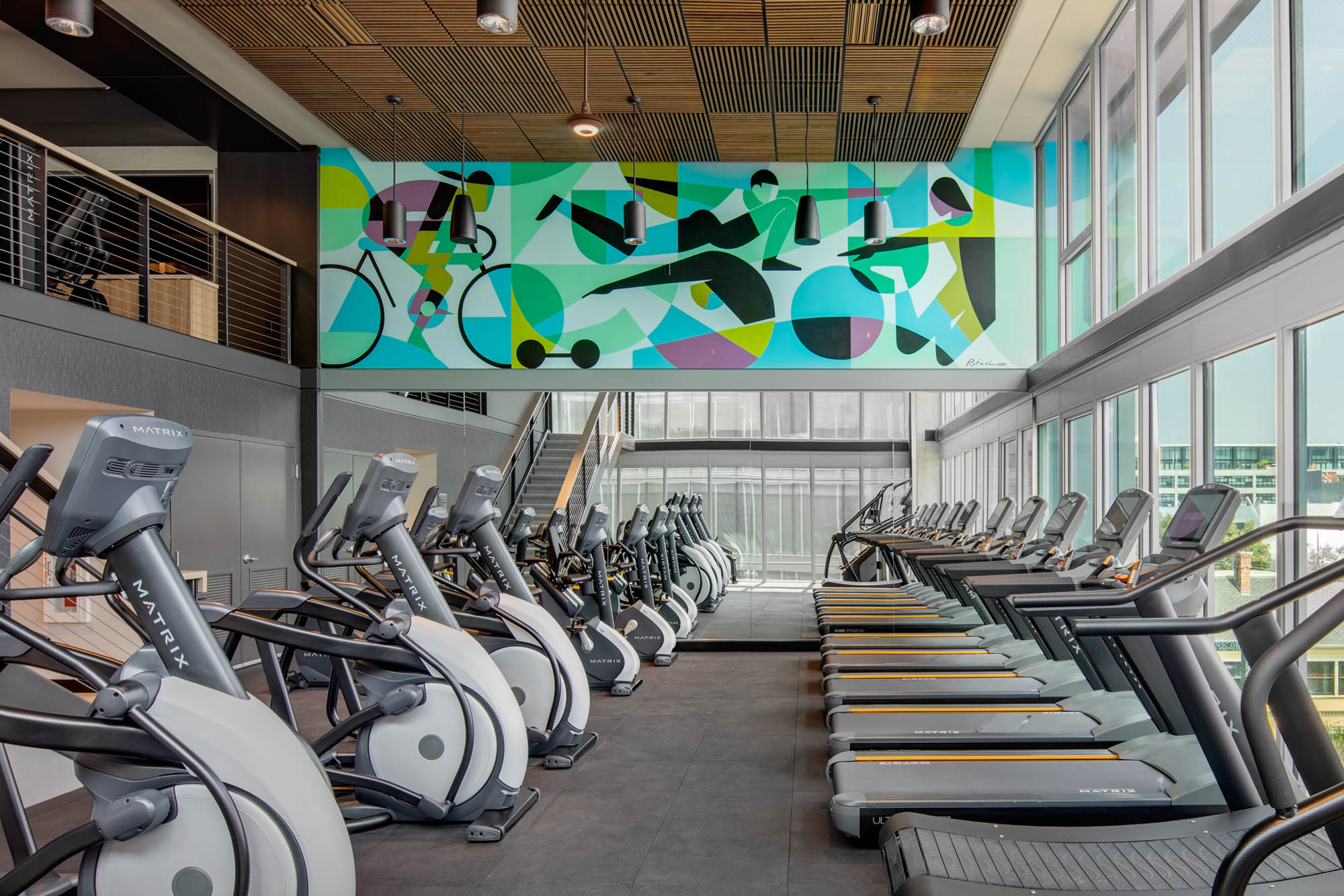 Fitness Studio space at The Merian apartments in San Diego, California.