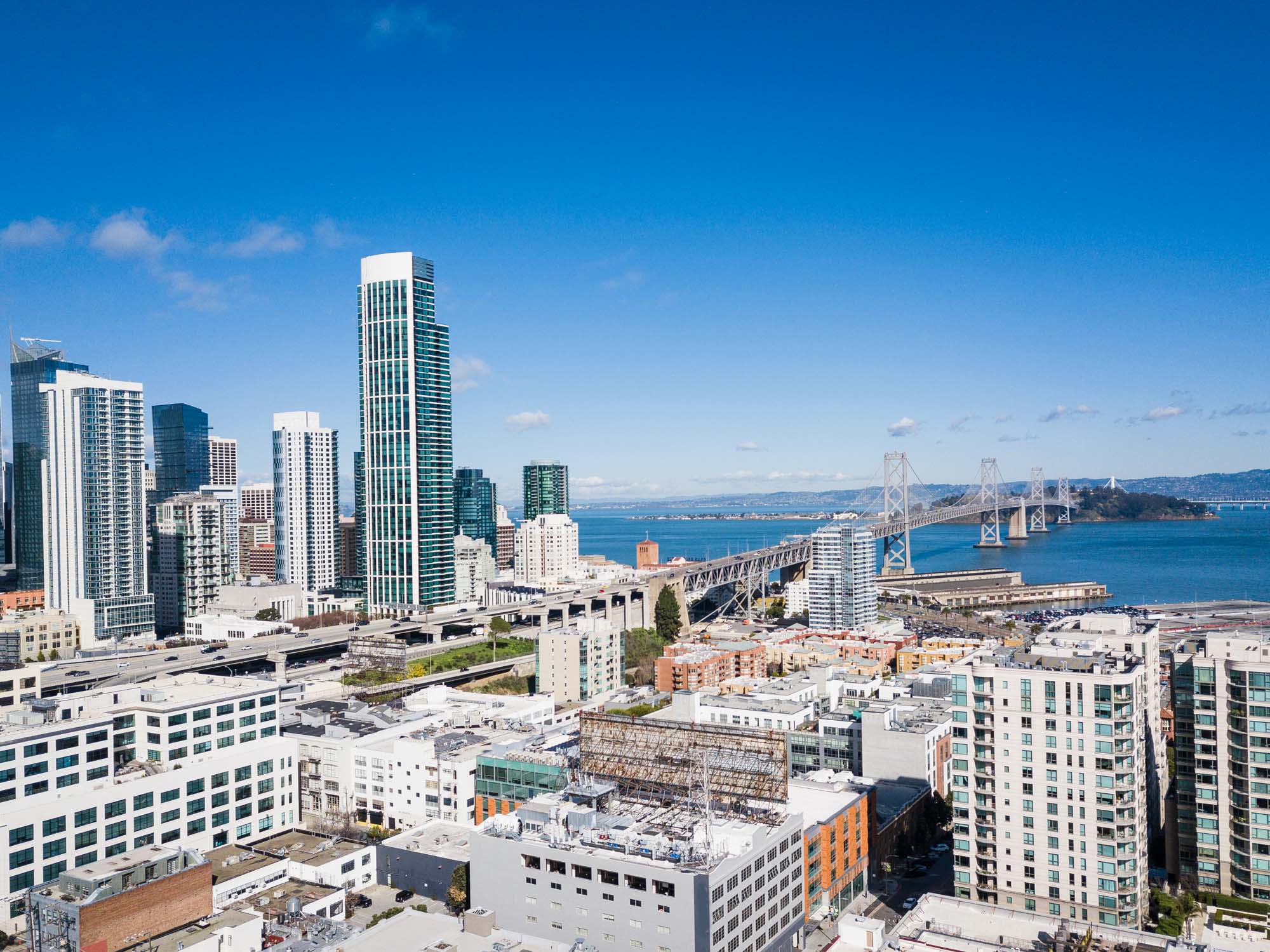 The skyline near Bayside Village in San Francisco.