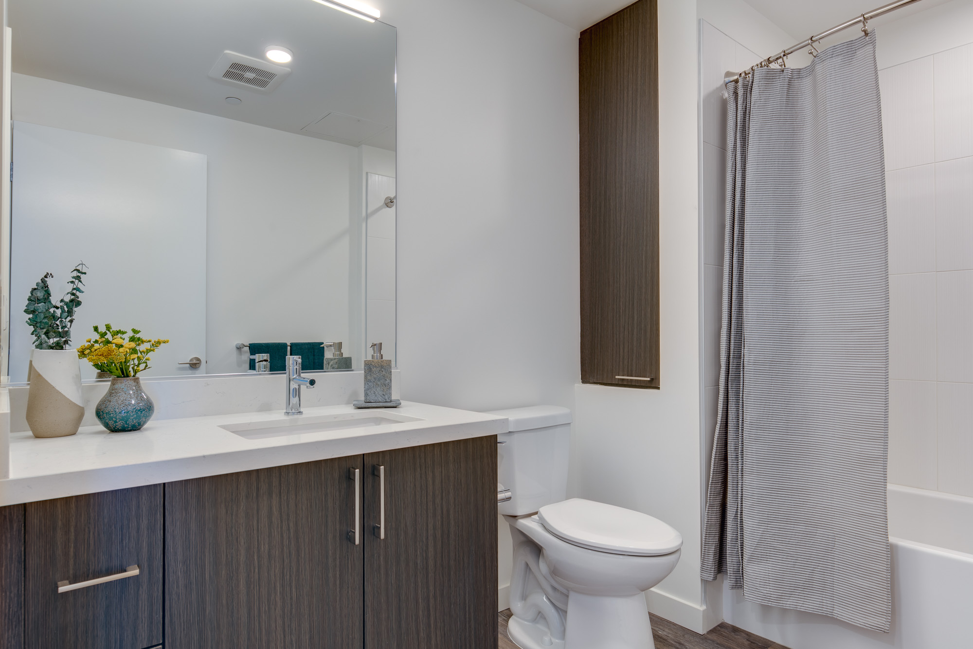 A bathroom at The Merian Apartments in San Diego, California.