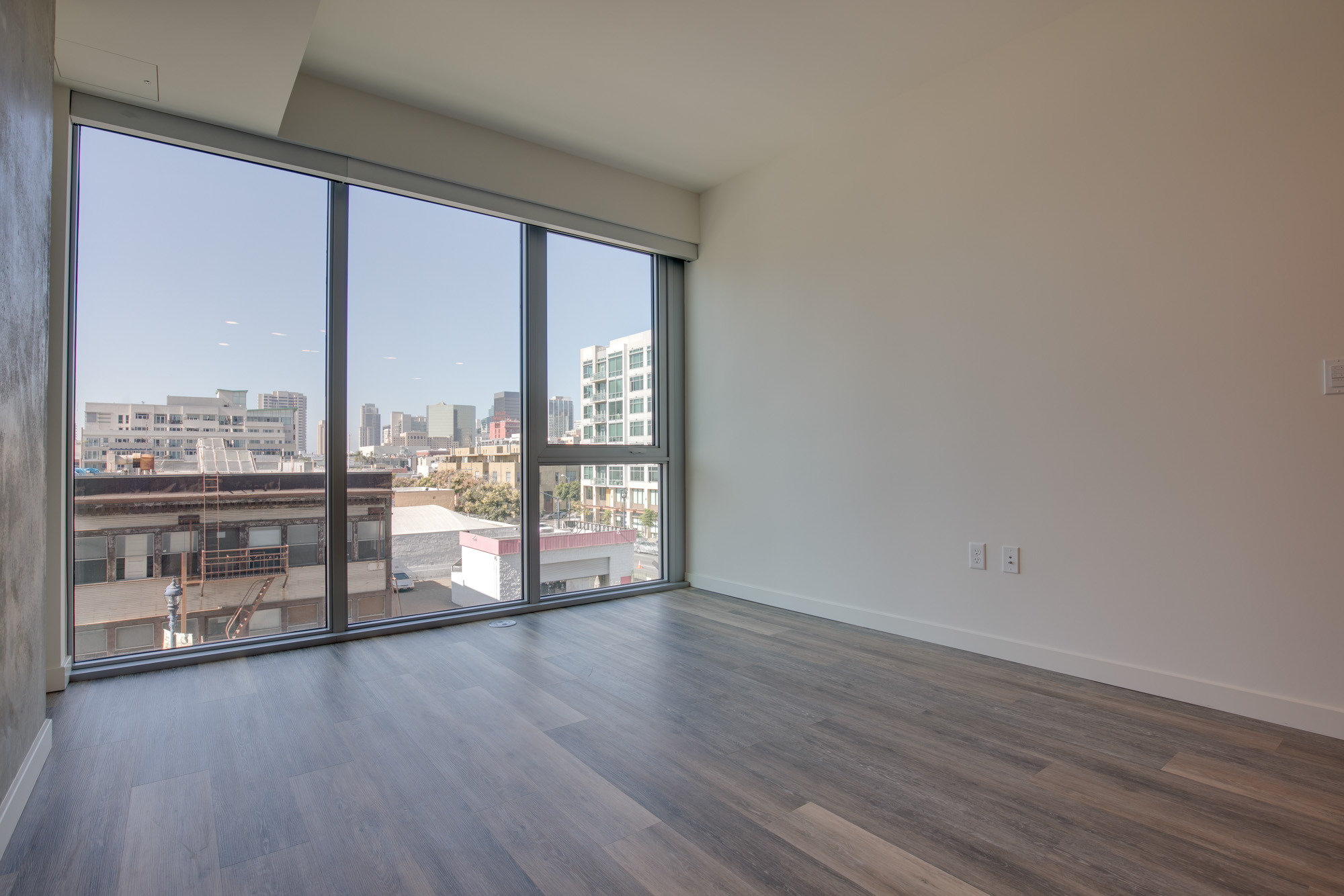 Living space at The Merian Apartments in San Diego, California.