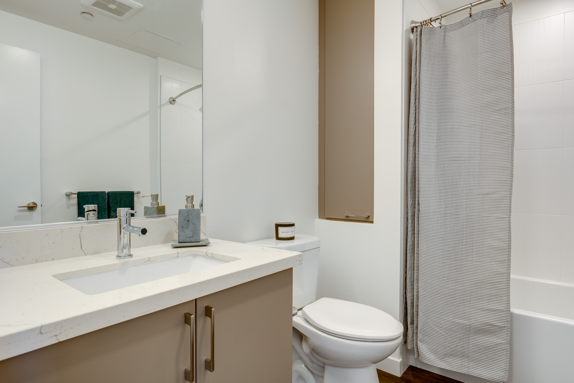 A bathroom at The Merian Apartments in San Diego, California.