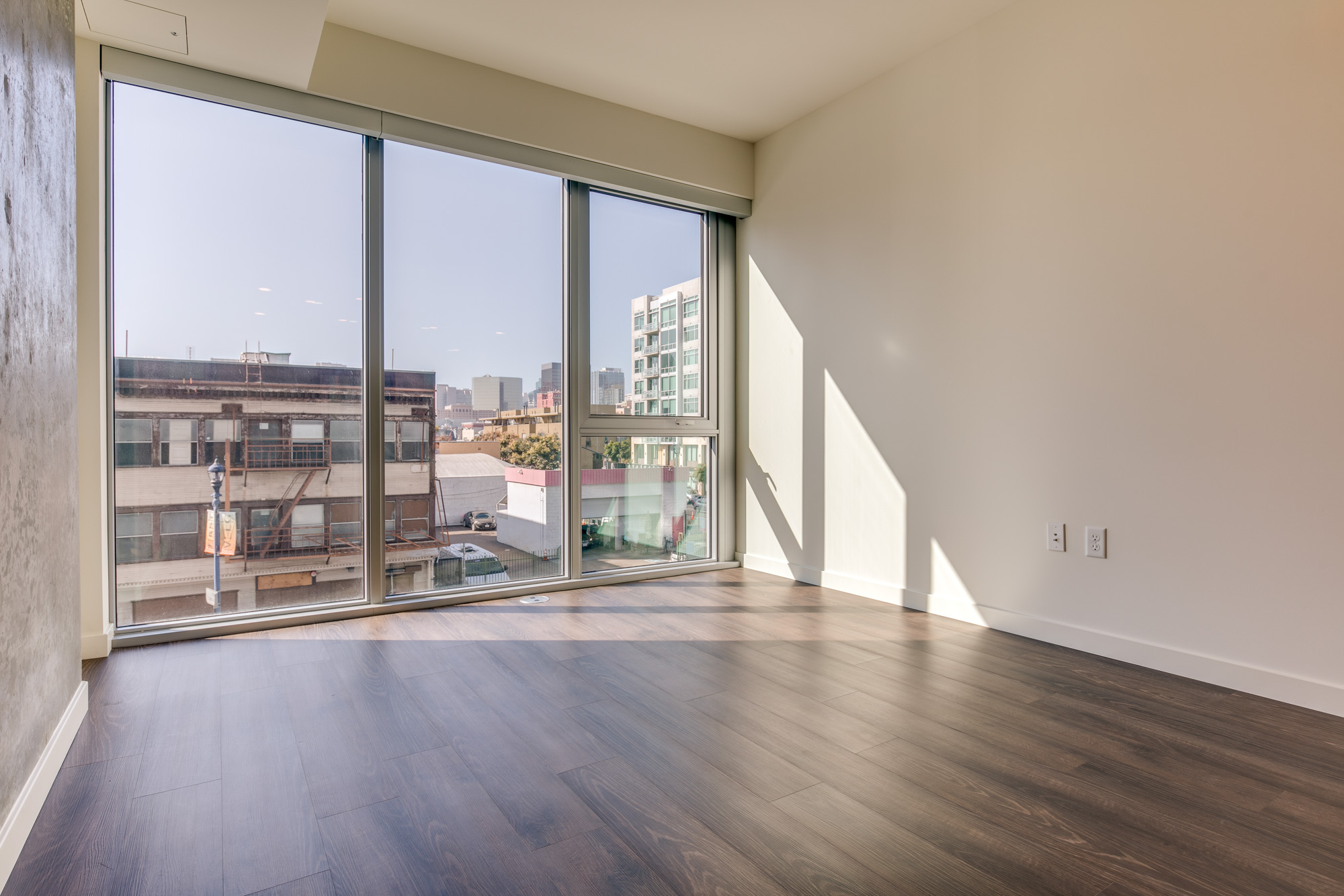 Living space at The Merian Apartments in San Diego, California.