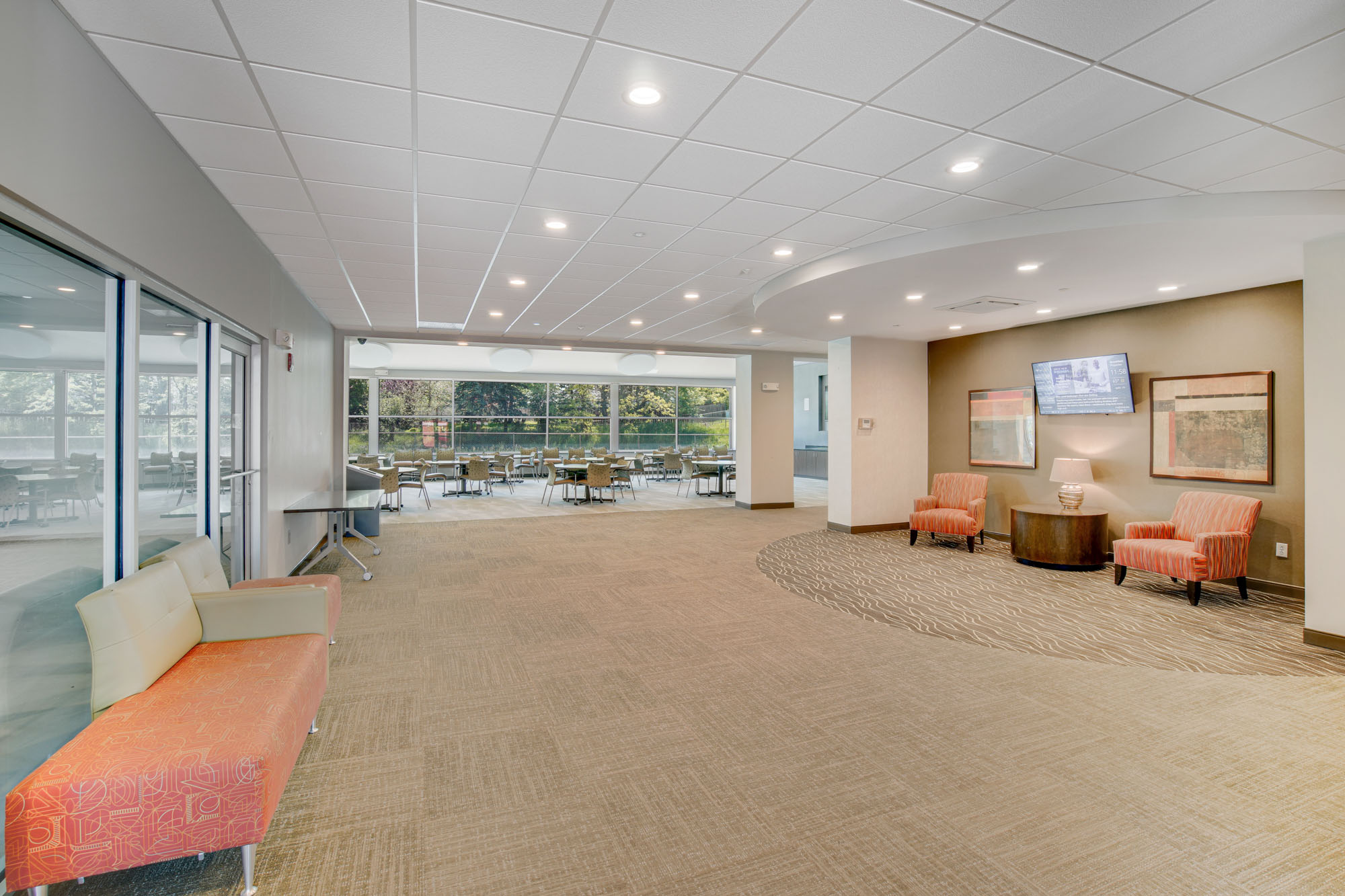 The lobby at Independence Place apartments in Parma Heights, Ohio