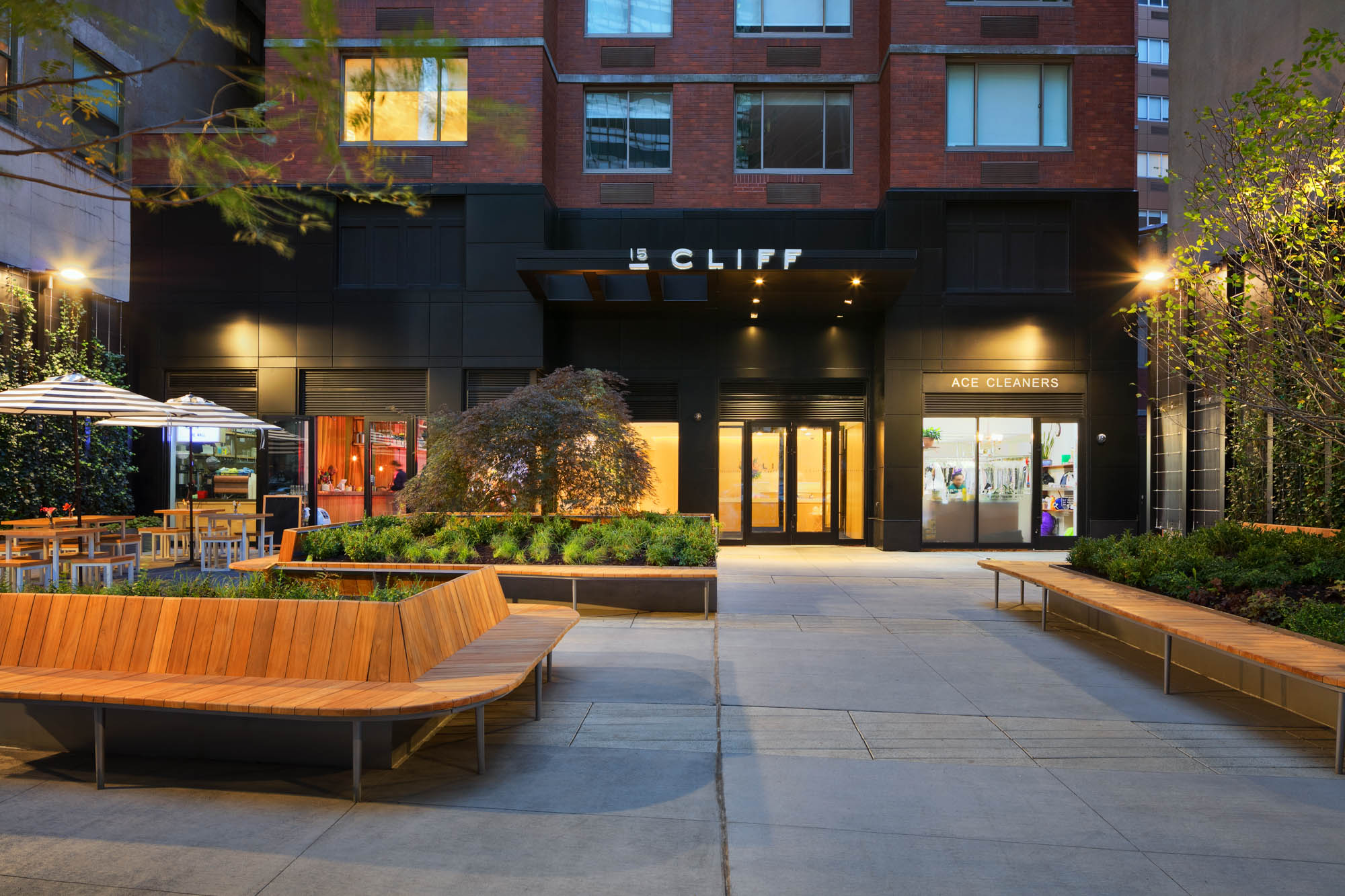 The entrance of 15 Cliff apartments in Manhattan, NYC.