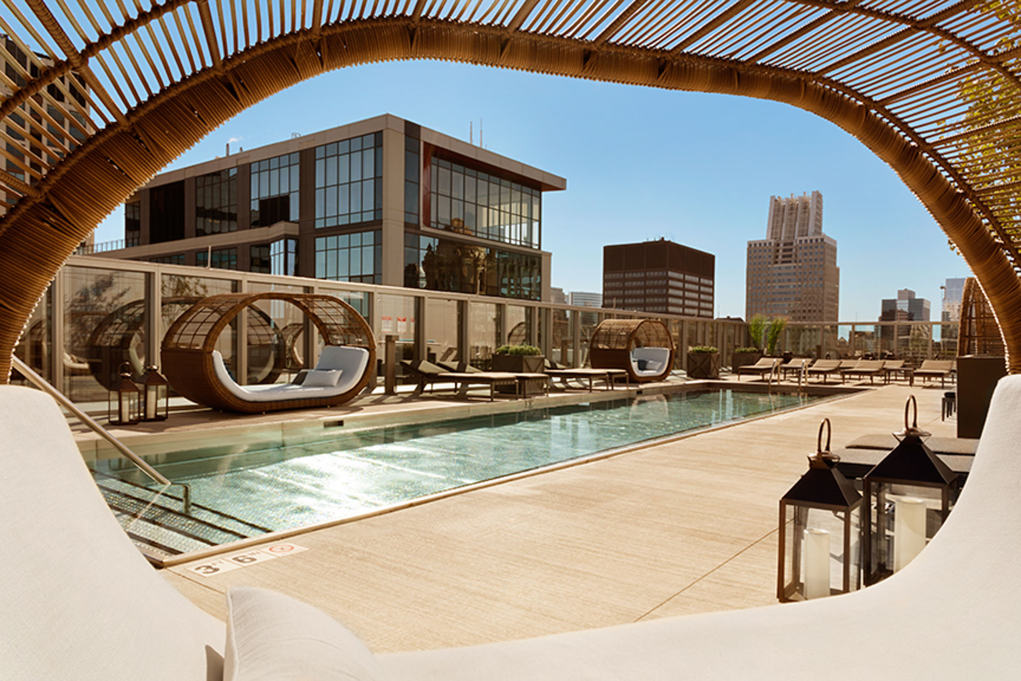 The pool at MILA apartments in Chicago, Illinois.