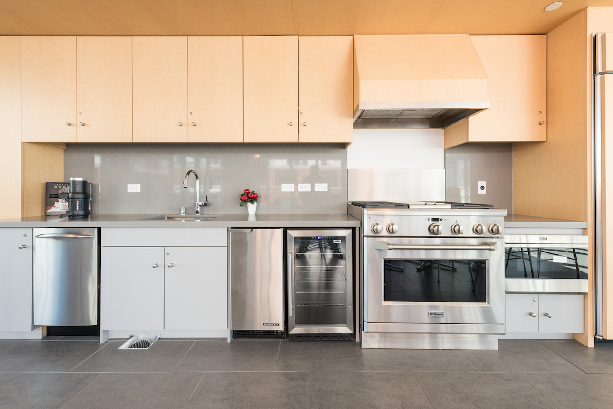 The kitchen at Mosso apartments in San Francisco, CA.