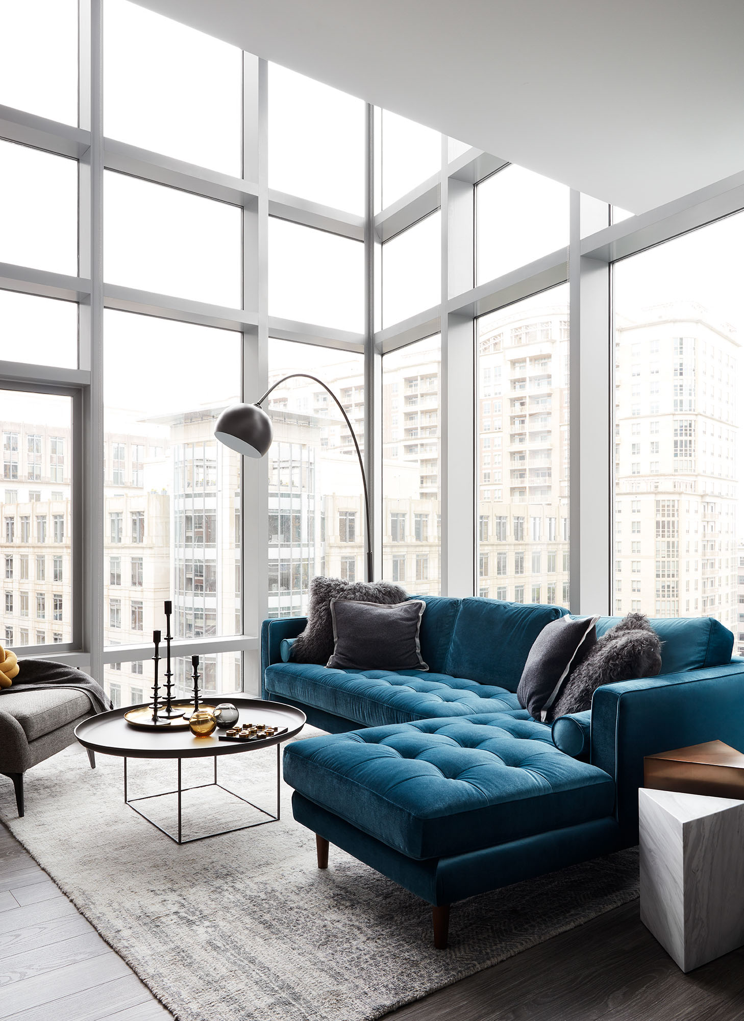 A living area at Origin apartments in Northern Virginia.