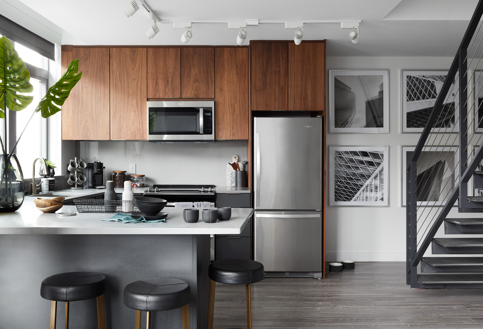 A kitchen at Origin apartments in Northern Virginia.