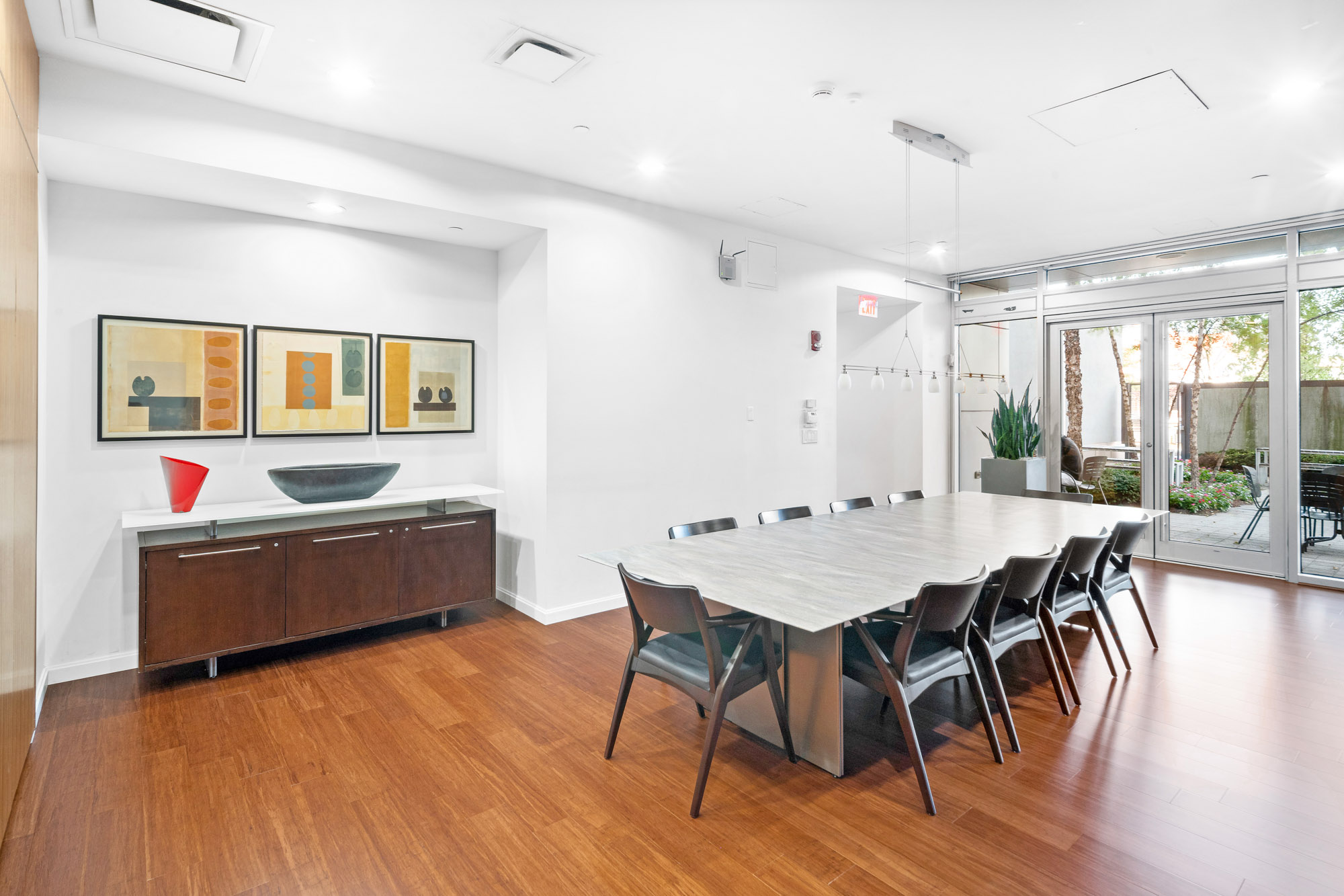 Event dining room at 100 Landsdowne St Apartments