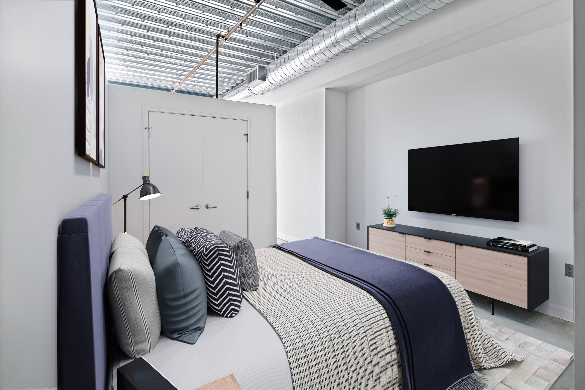 Bedroom at Loft23 apartments in University Park in Cambridge, MA