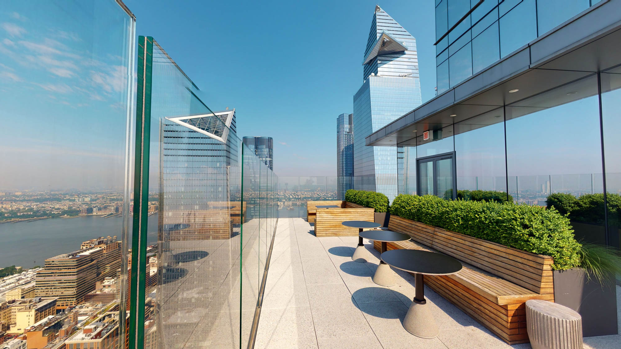 The rooftop terrace in The Eugene apartment in Manhattan, New York.