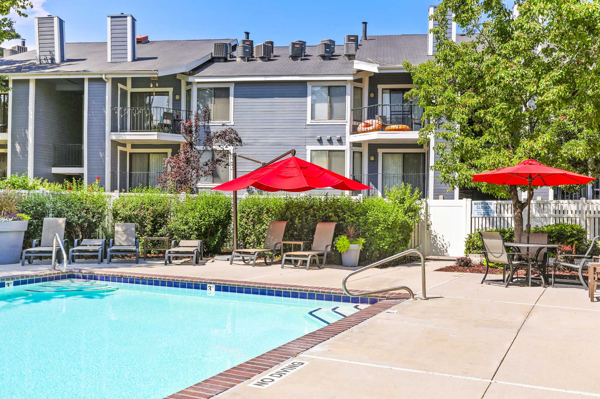 The pool at James Pointe apartments near Salt Lake City, Utah.