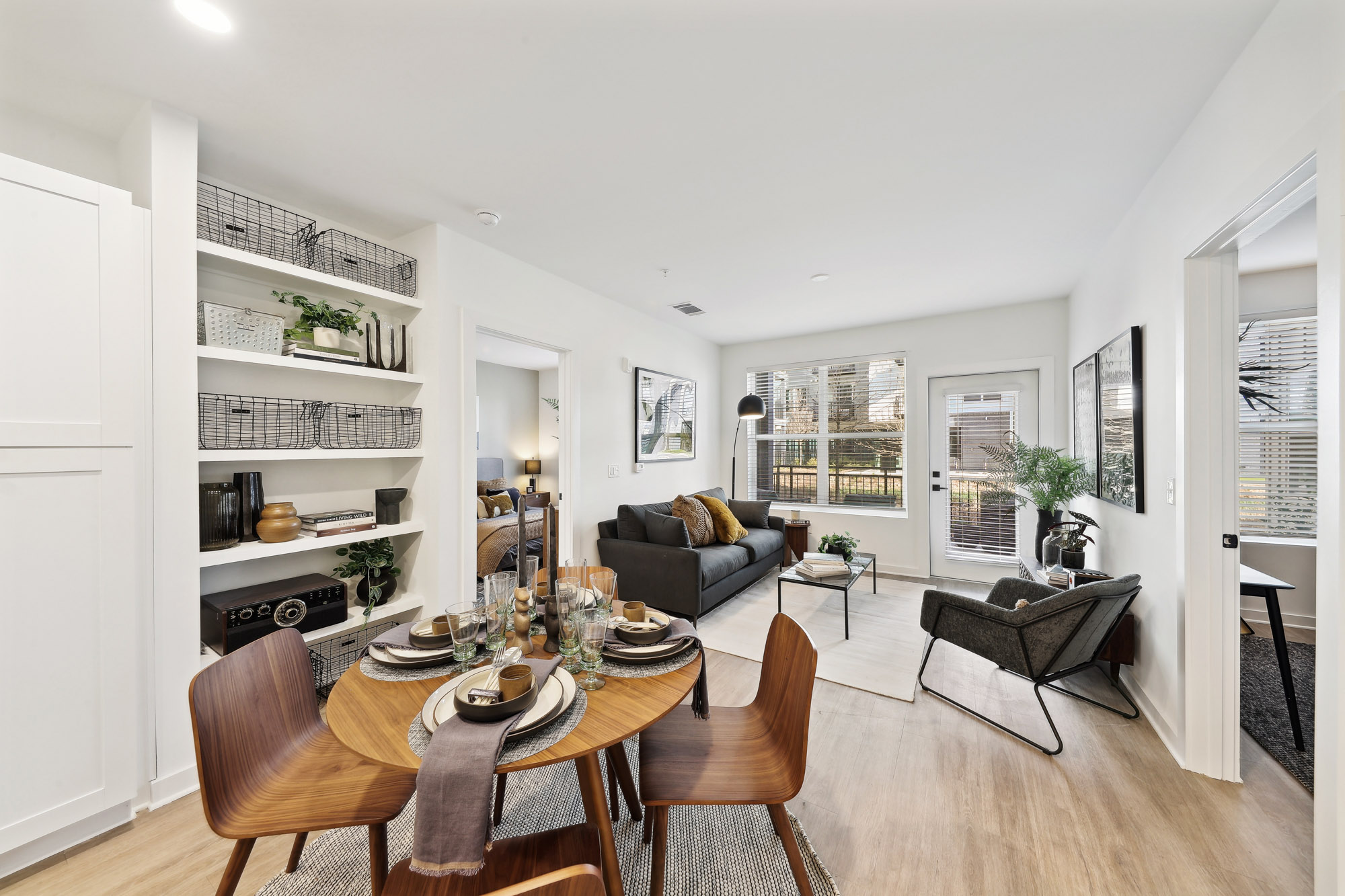 The living area in a Tallulah apartment in Atlanta, Georgia.