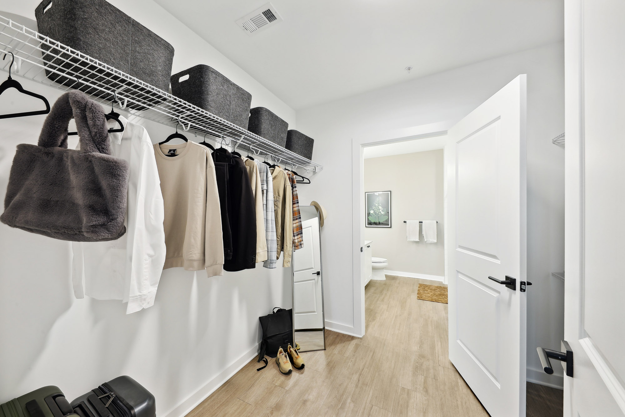 The closet in a Tallulah apartment in Atlanta, Georgia.