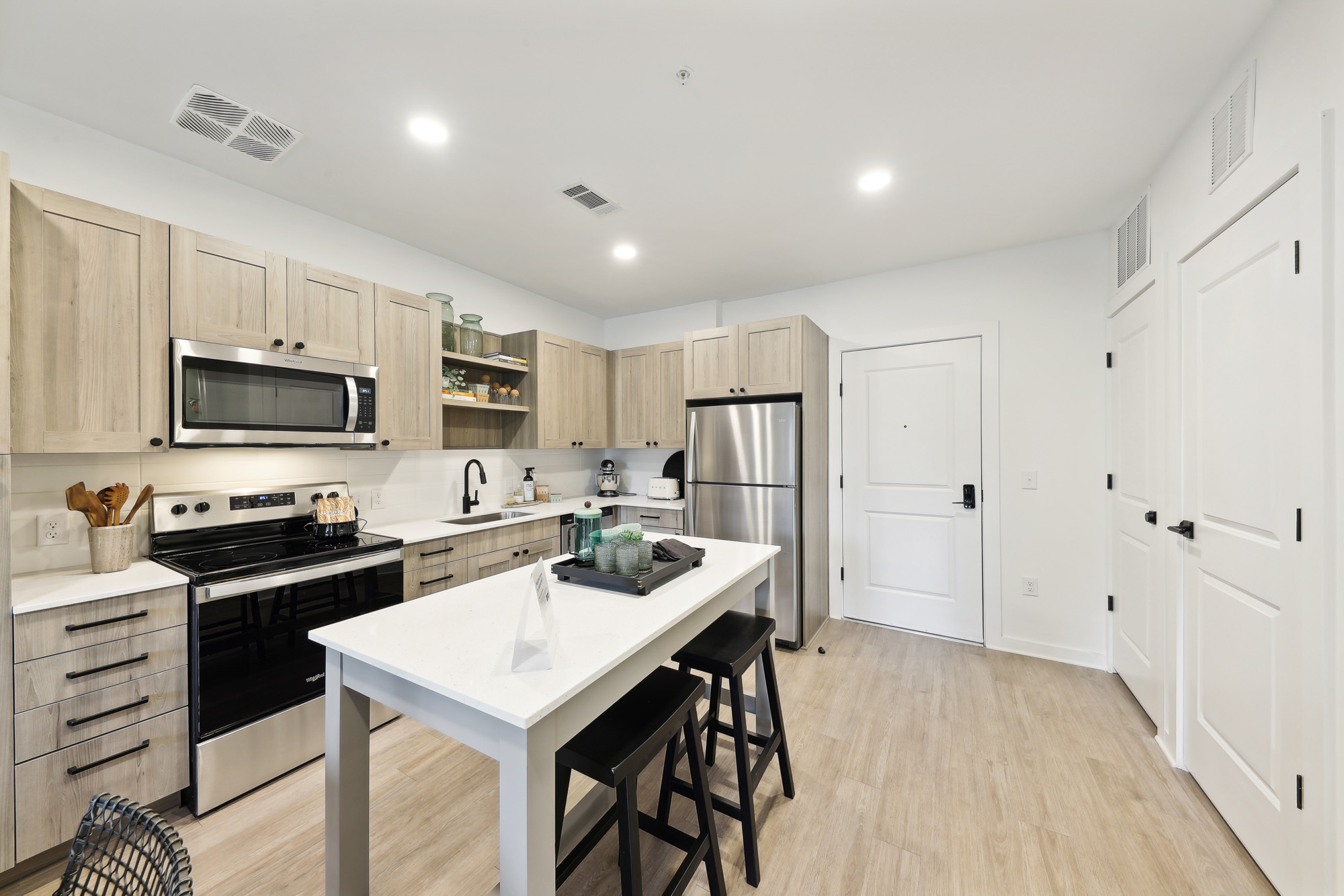 The kitchen in a Tallulah apartment in Atlanta, Georgia.