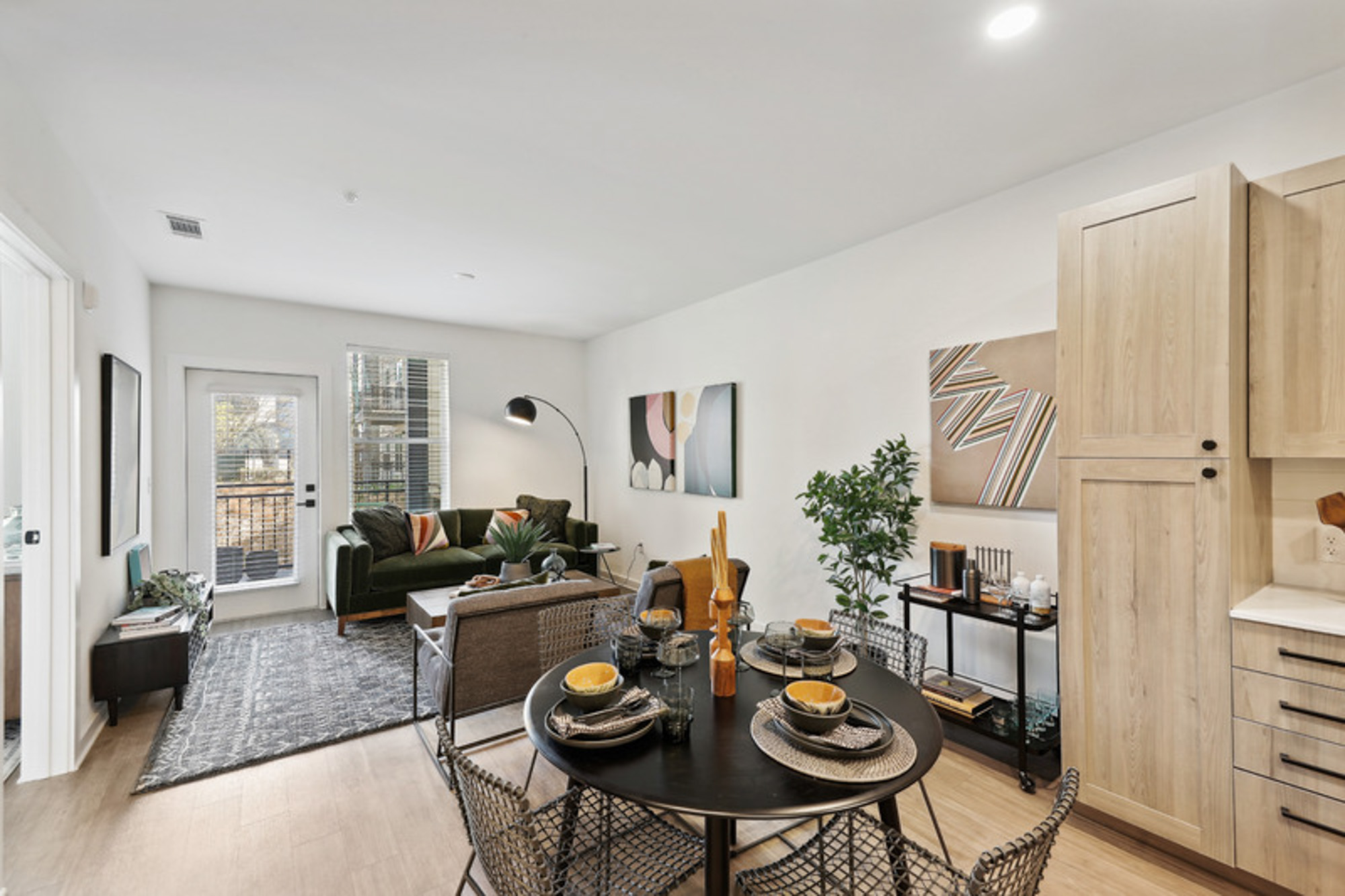 The living area in a Tallulah apartment in Atlanta, Georgia.