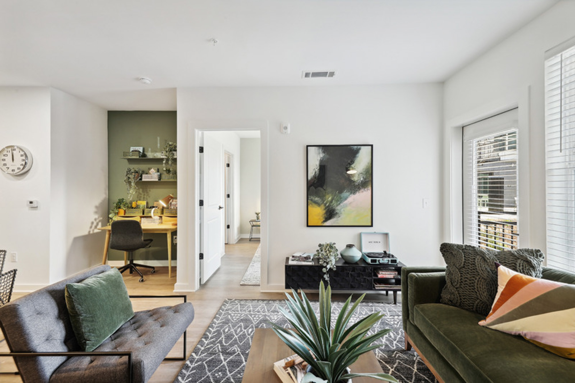 The living area in a Tallulah apartment in Atlanta, Georgia.