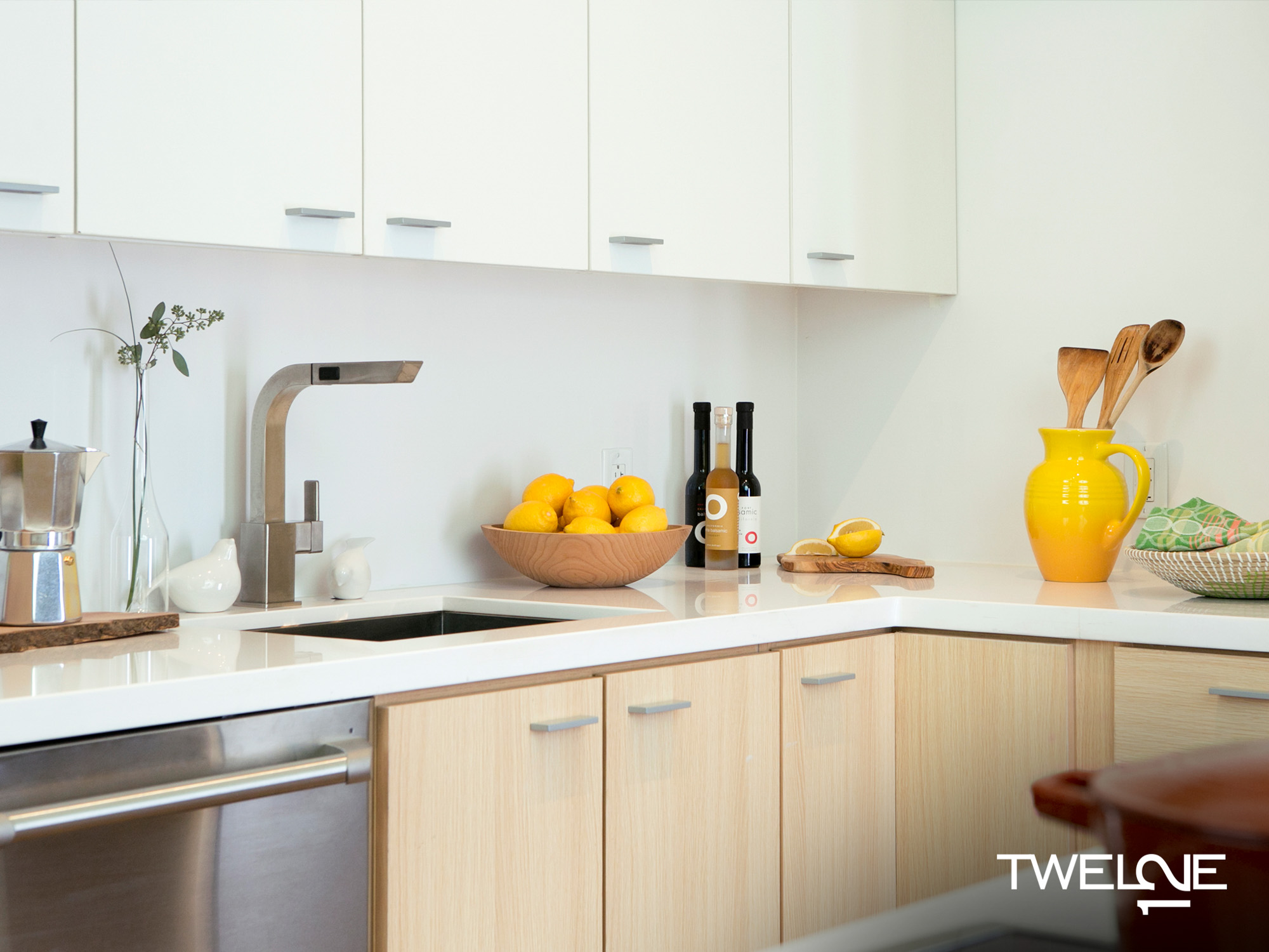 The kitchen at Twelve12 apartments in Navy Yard, Washington DC.