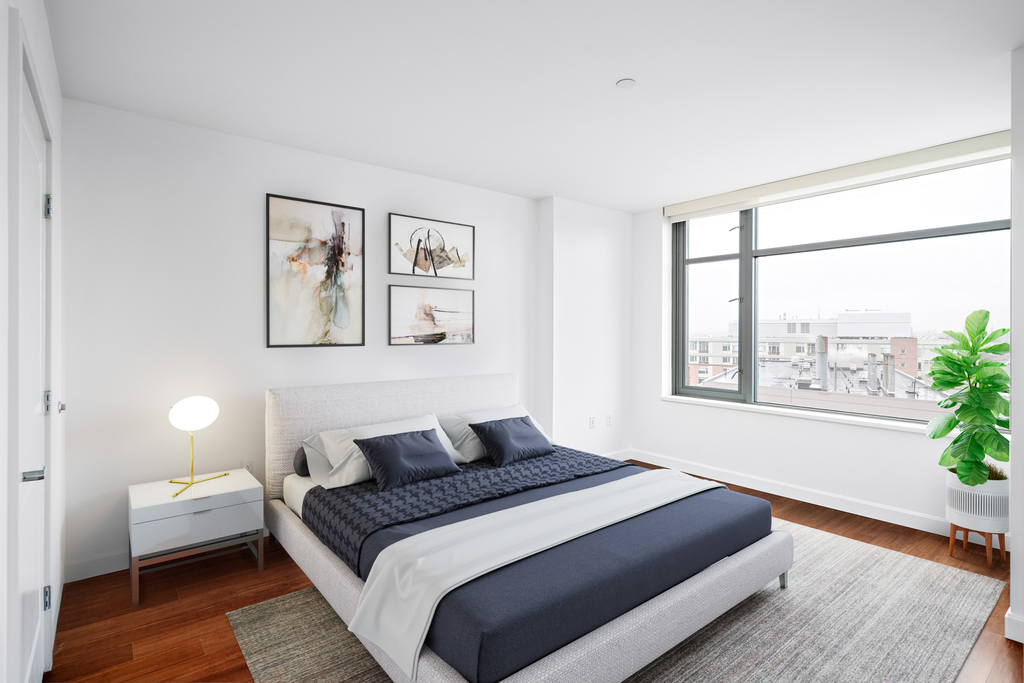 Bedroom at 100 Landsdowne St Apartments