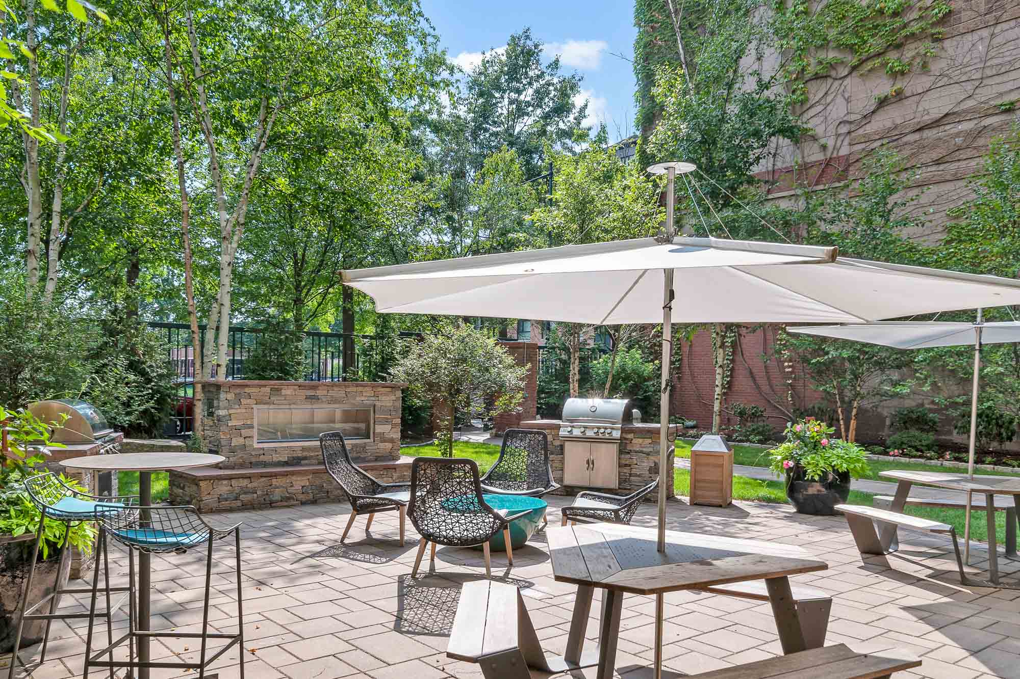 Grilling Area at 91 Sidney apartments in Cambridge, Massachusetts