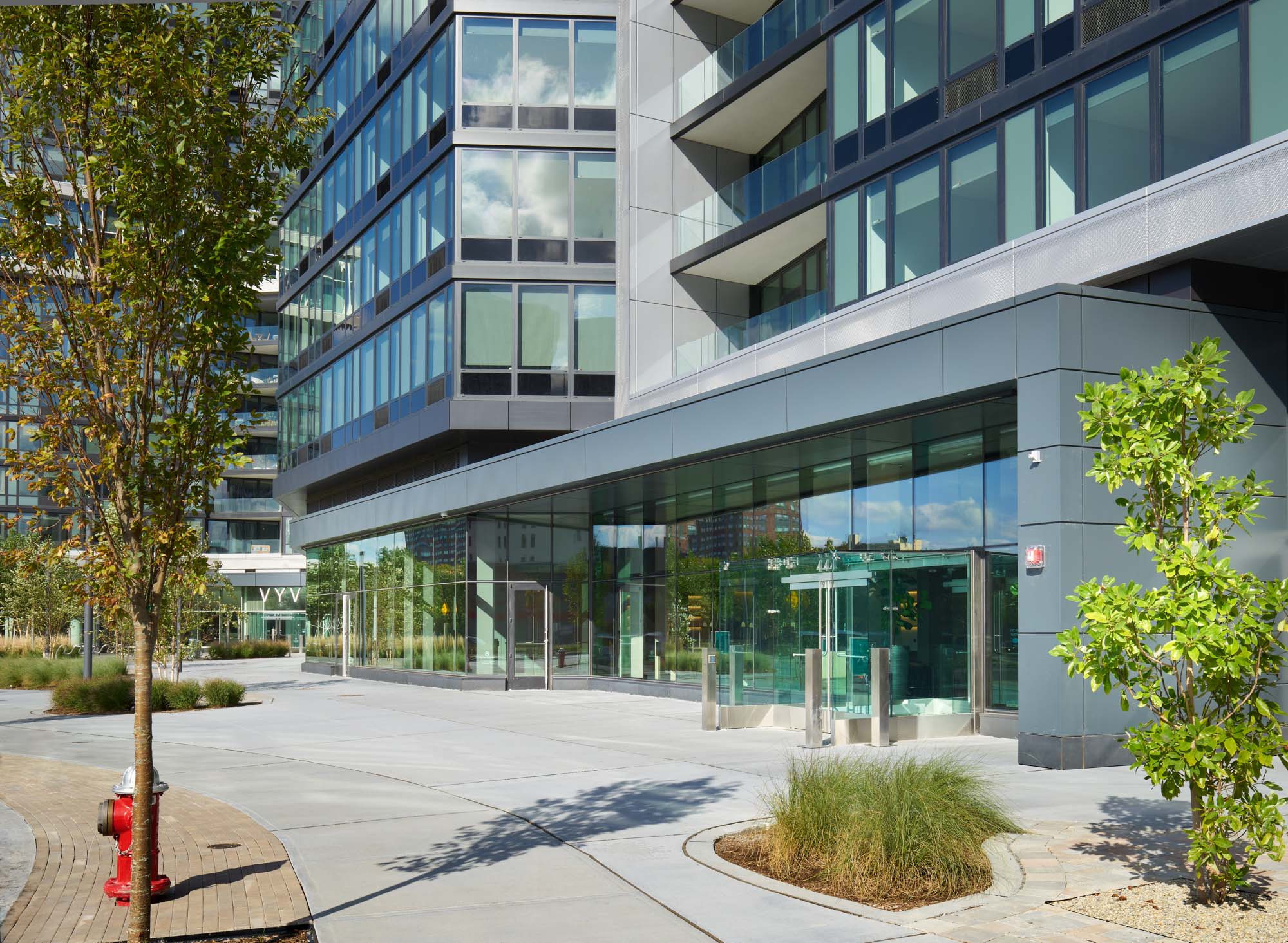 The exterior of VYV apartments in Jersey City, New Jersey.