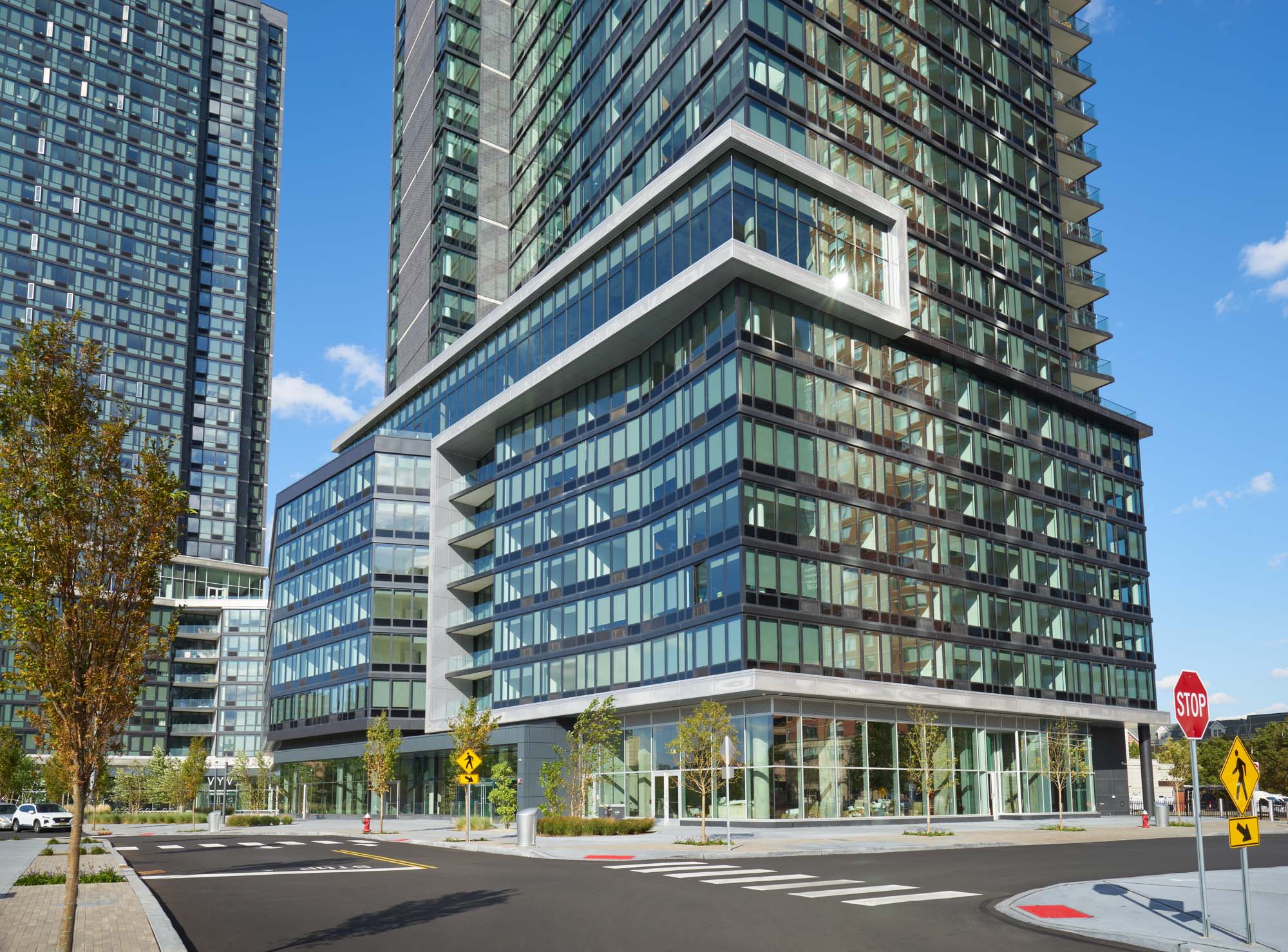 The exterior of VYV apartments in Jersey City, New Jersey.