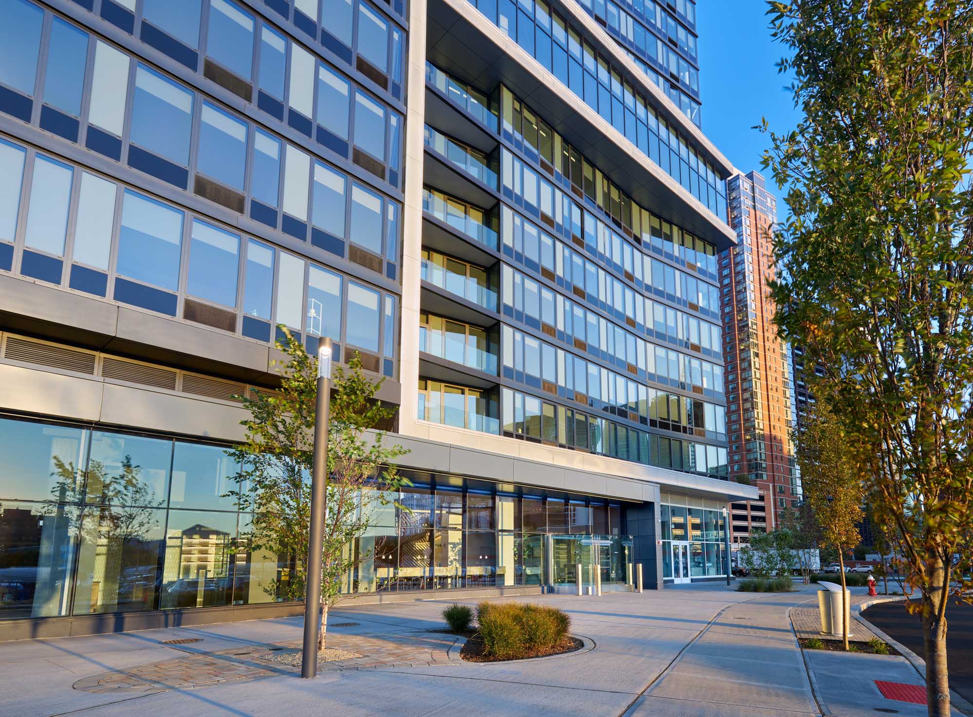 The exterior of VYV apartments in Jersey City, New Jersey.